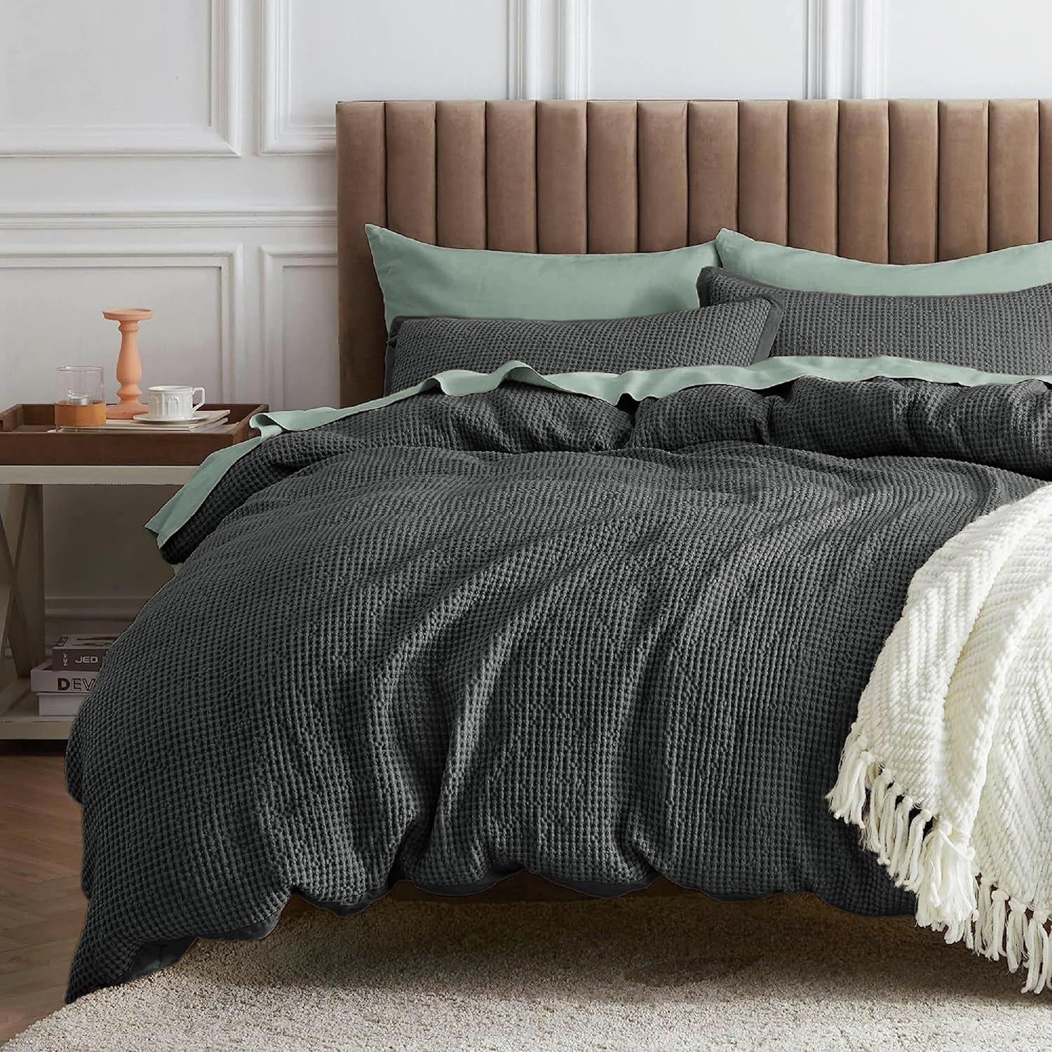 Bedsure Waffle Comforter Set California King