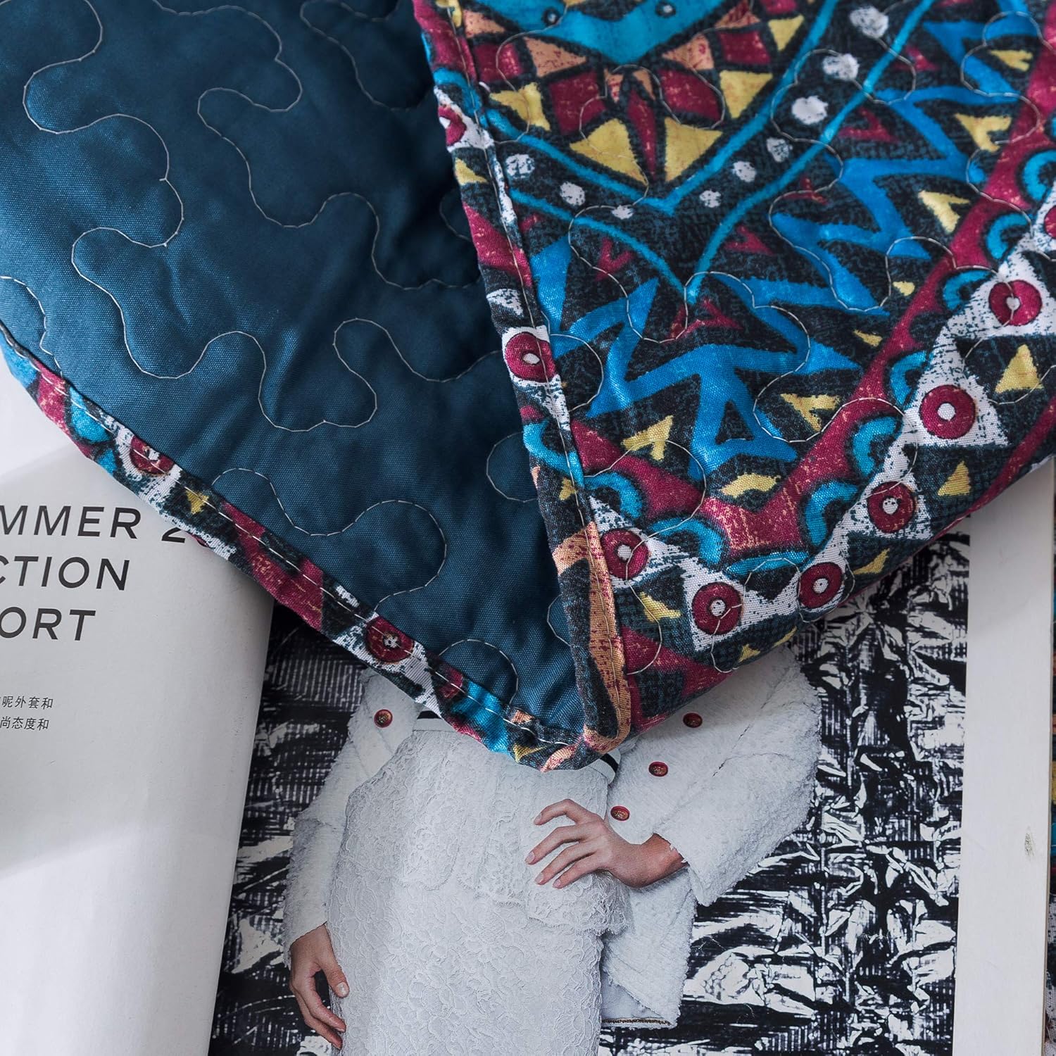 DaDa Bedding Bohemian Diamond Quilt Set - Cal King Size - 3-Piece