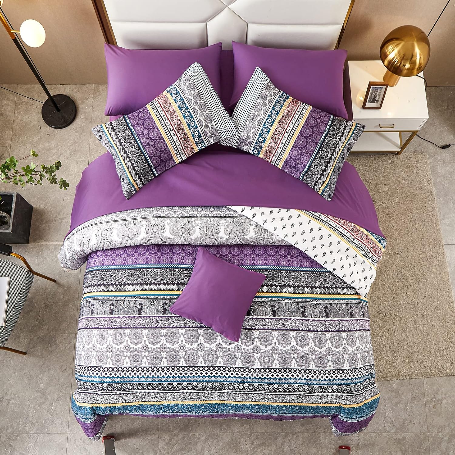 Cottolester Boho Comforter Set 8 Piece Bed in a Bag