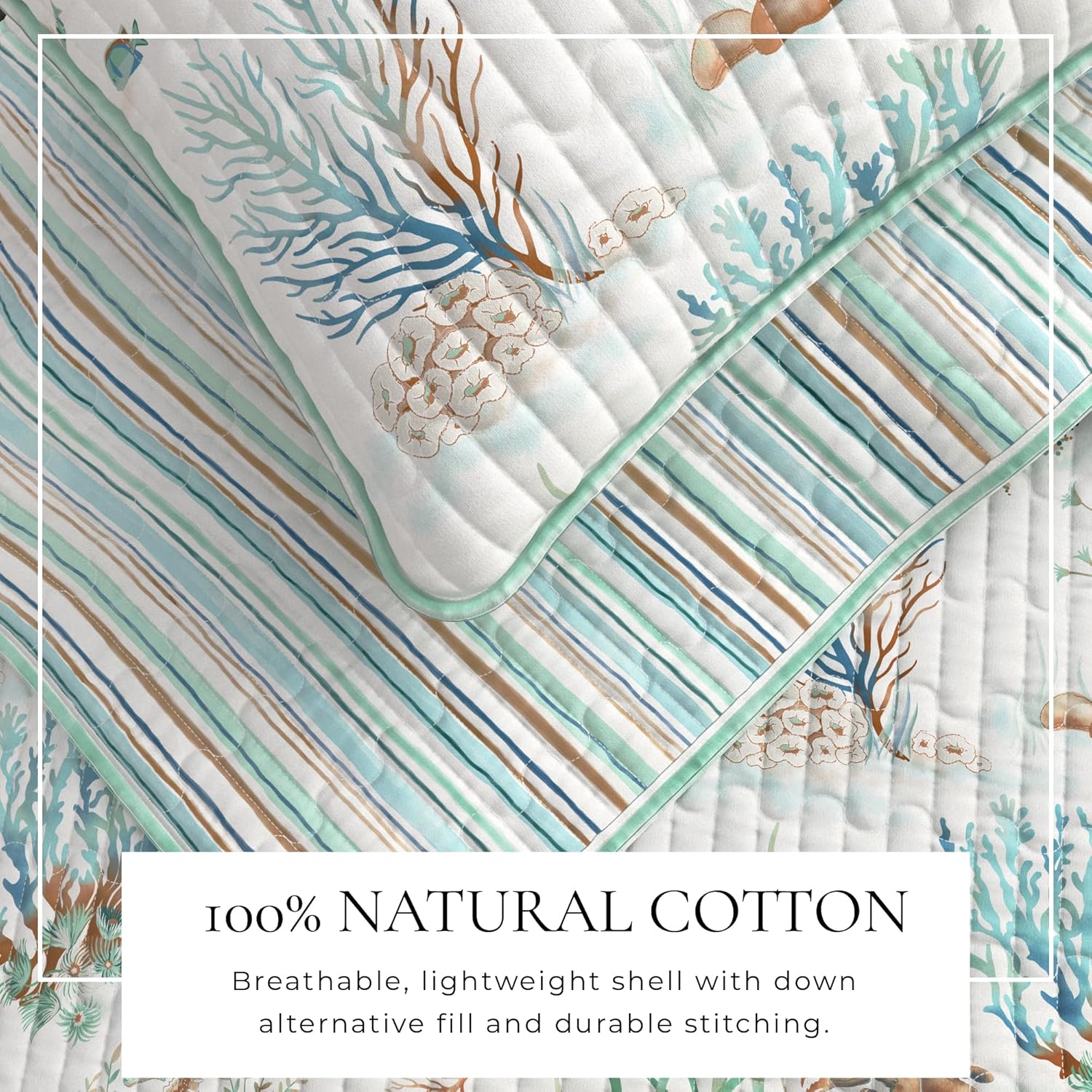 Great Bay Home King Size 100 Cotton Quilt Set with Shams
