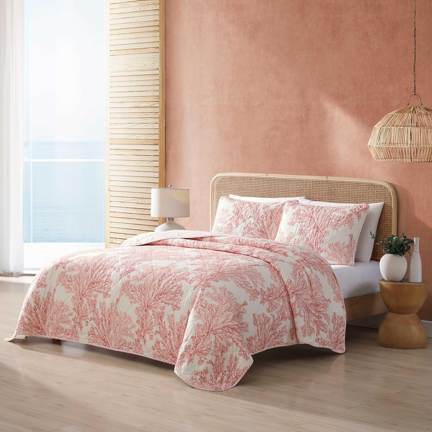 Tommy Bahama King Quilt Set with Coral Reef Design