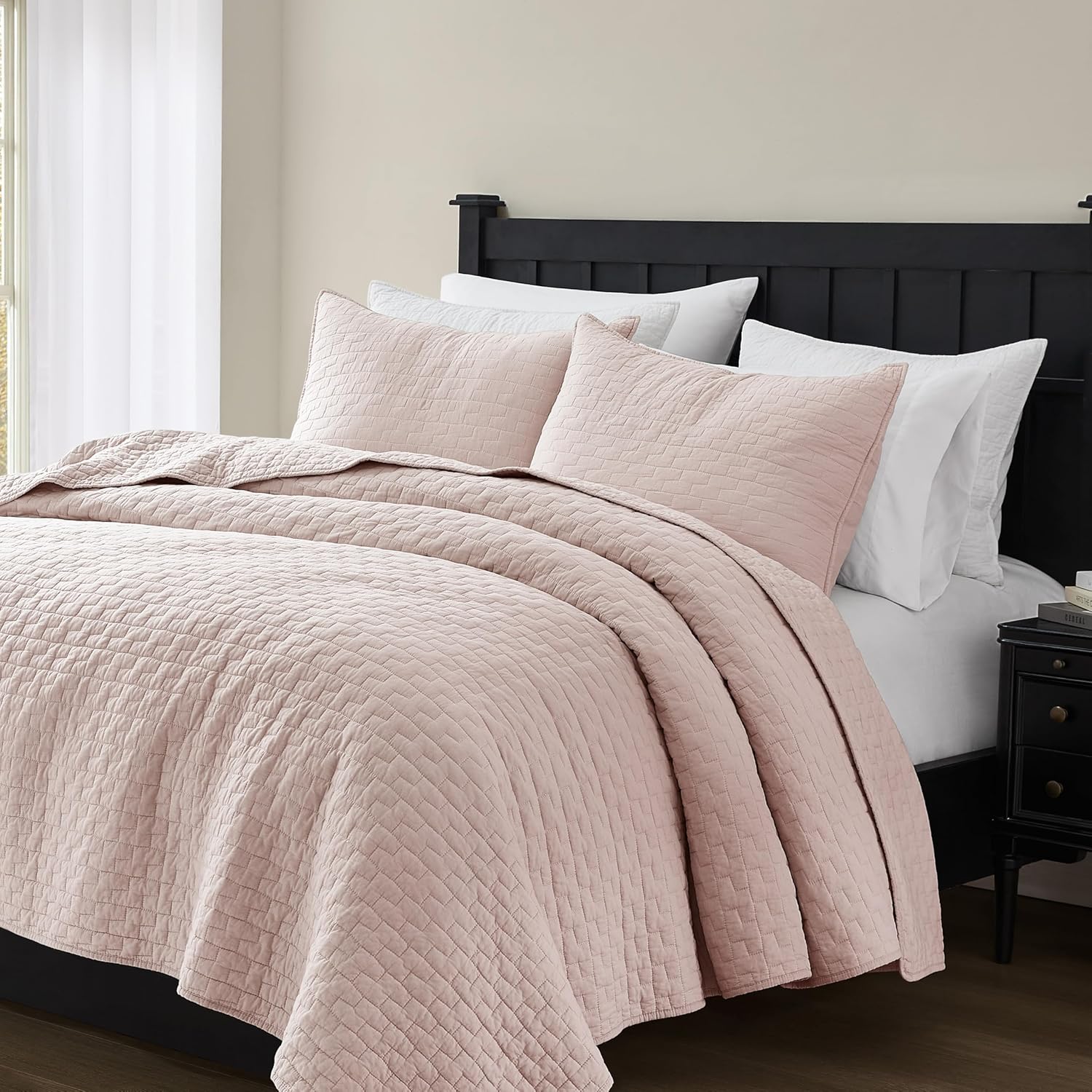 Palassio Pink Cotton Quilt Set Queen Size 3 Piece
