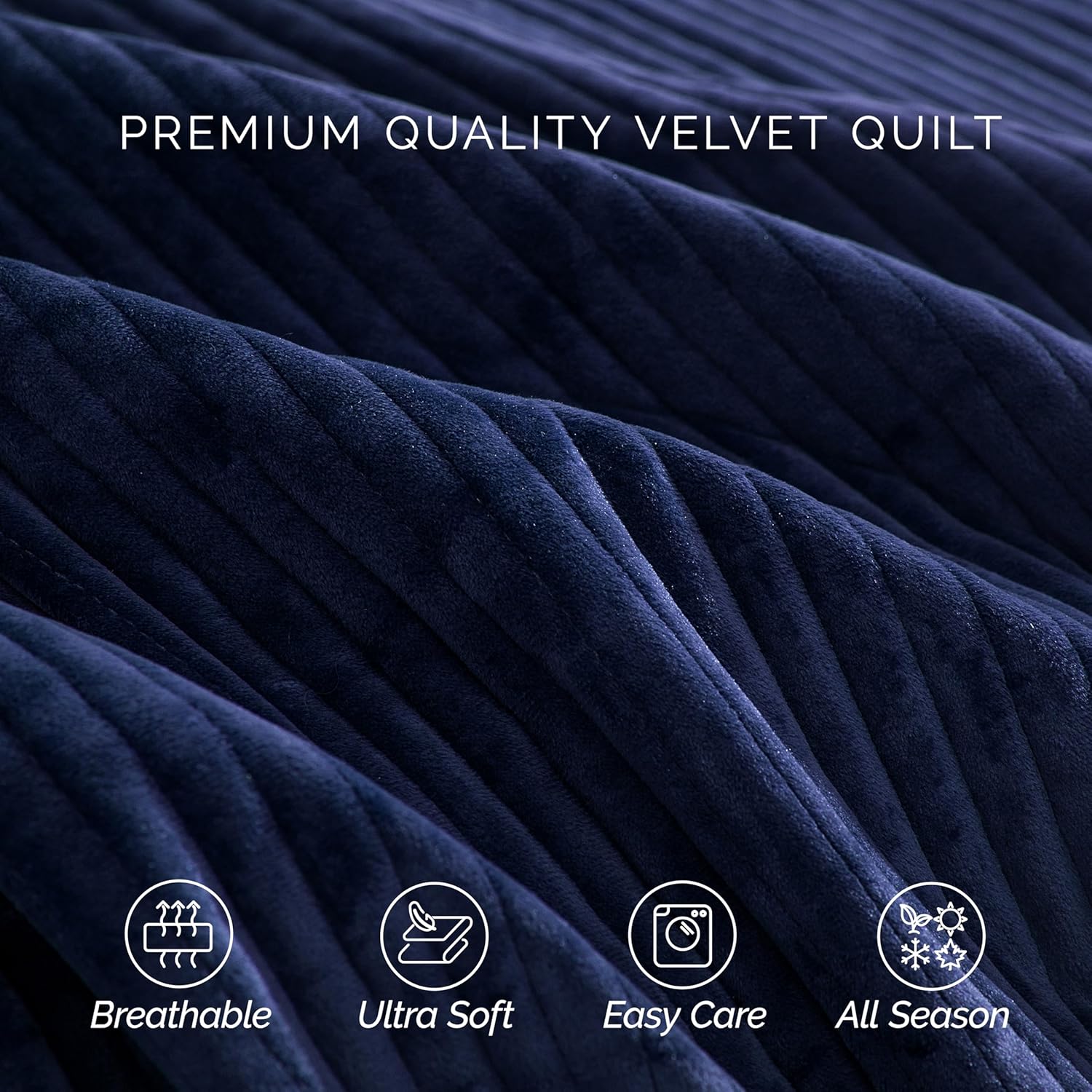 Elegant Comfort Luxury 3-Piece Velvet Quilt Set