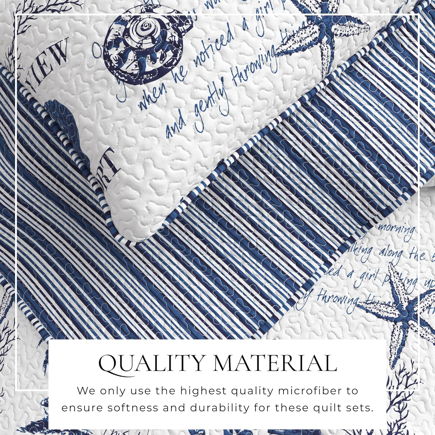 Great Bay Home Navy Coastal Quilt Set