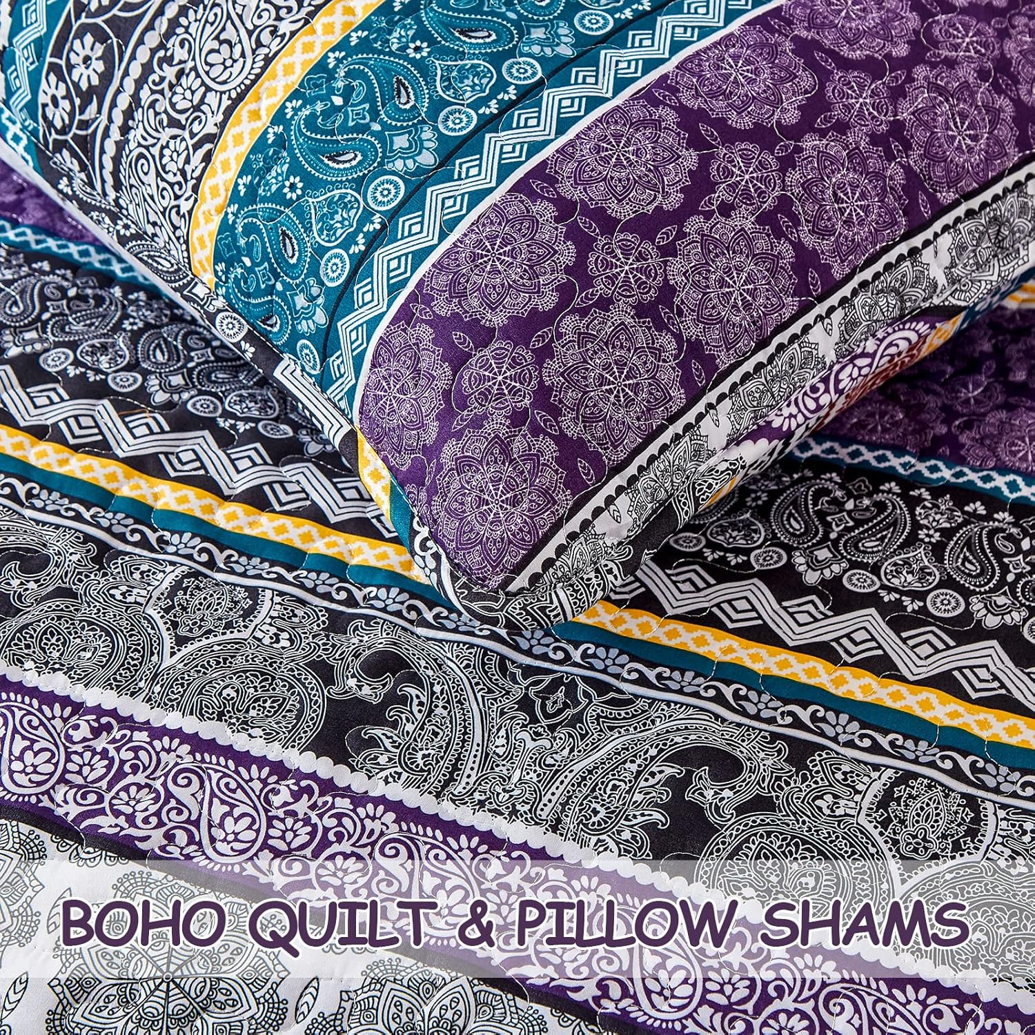 WONGS BEDDING Boho Quilt Set King Size