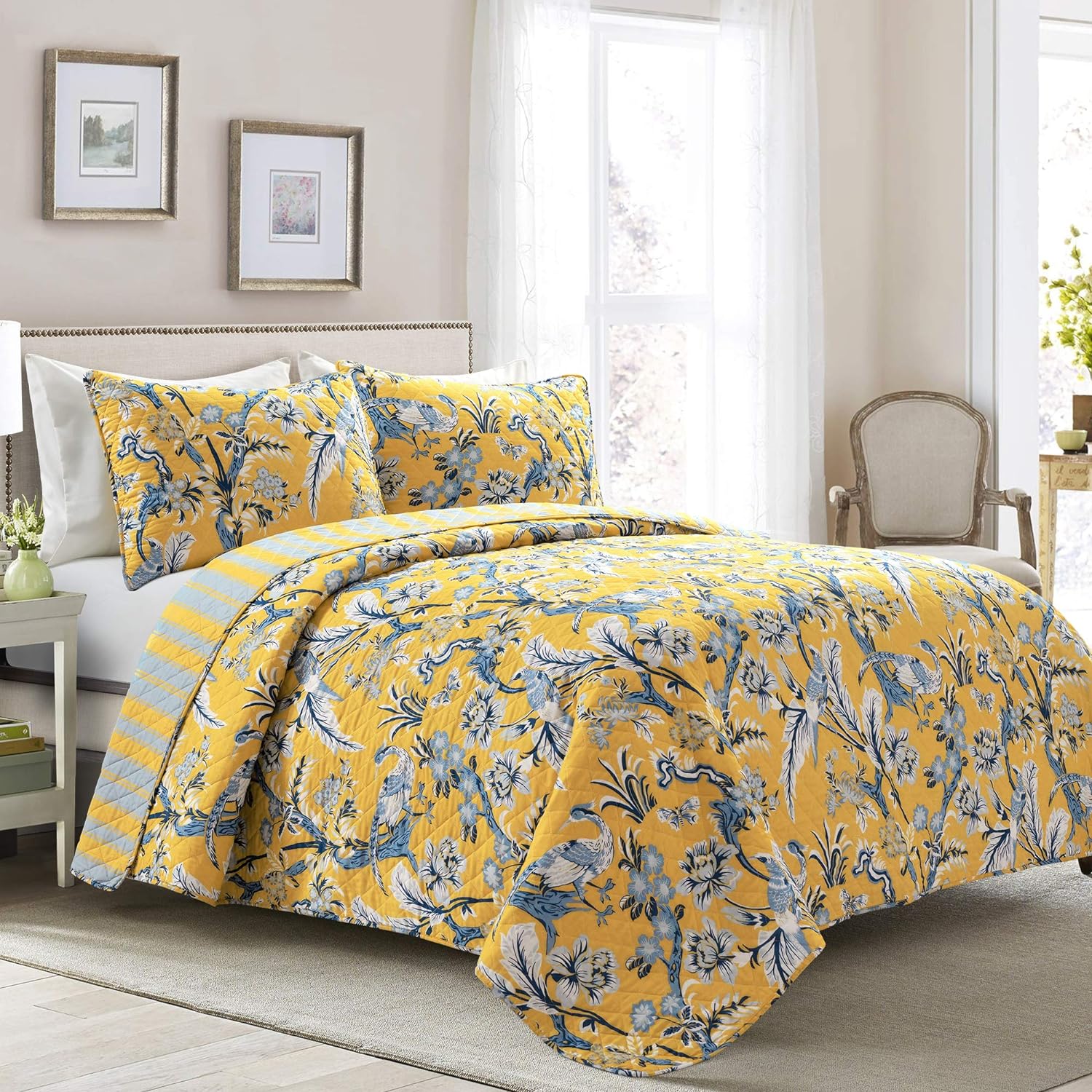 Lush Decor Dolores Reversible Cotton Quilt Set King