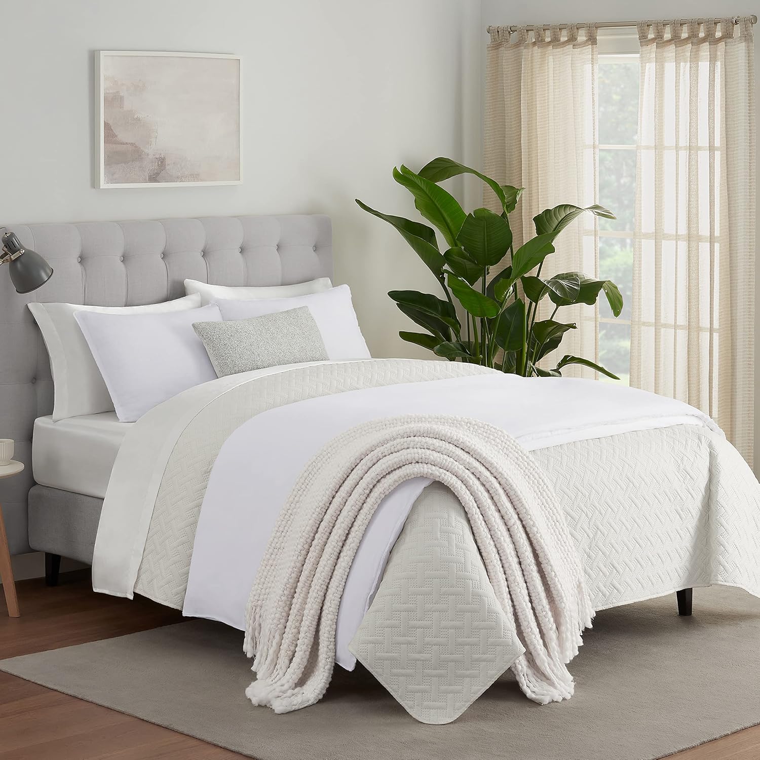 Serta ComfortSure Soft 3-Piece FullQueen Quilt Set Ivory