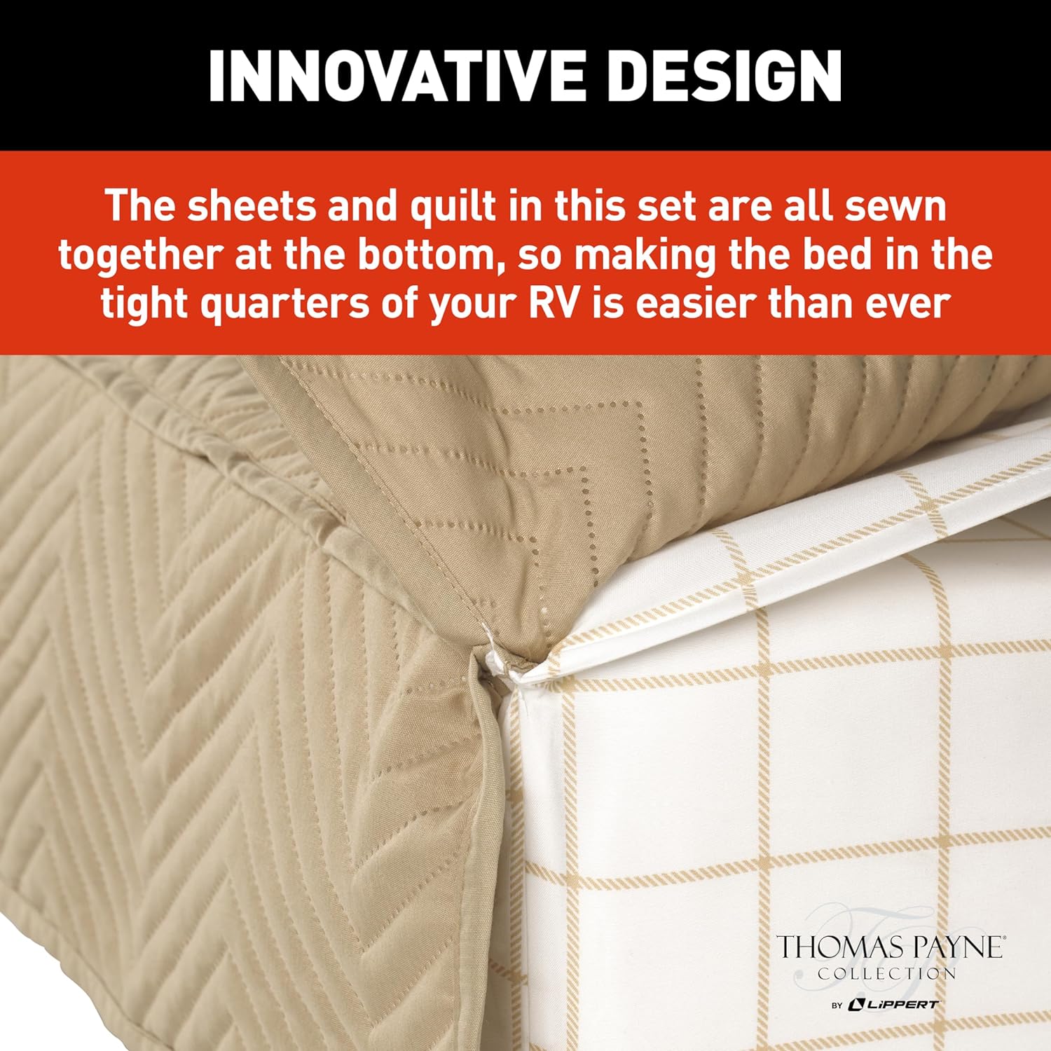Lippert Easy Zzzs RV Bedding Set Queen Tan