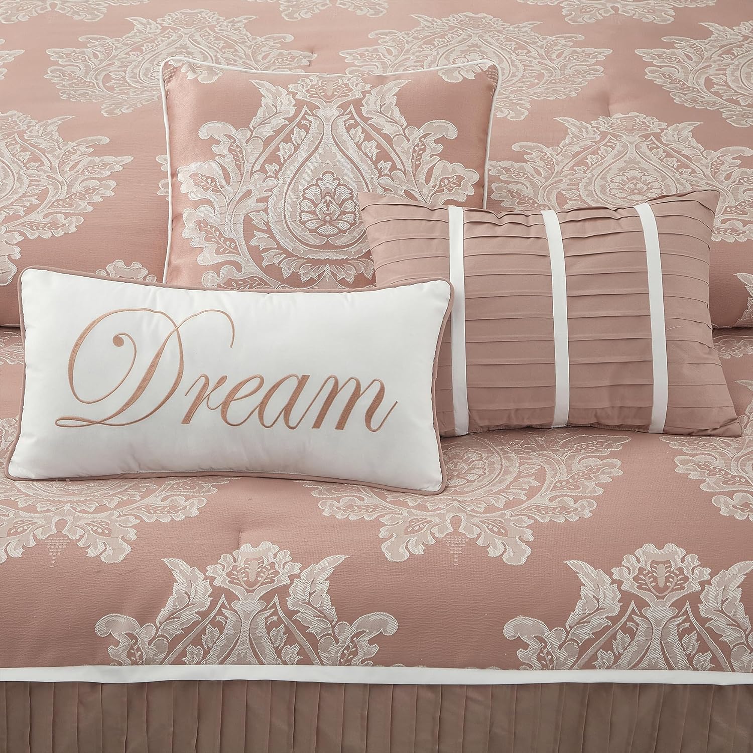 Blush California King Comforter Set 7 Pieces