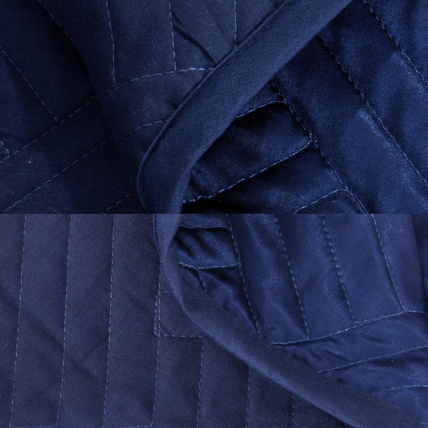 NTBAY King Silk Satin Quilt Set Navy Blue