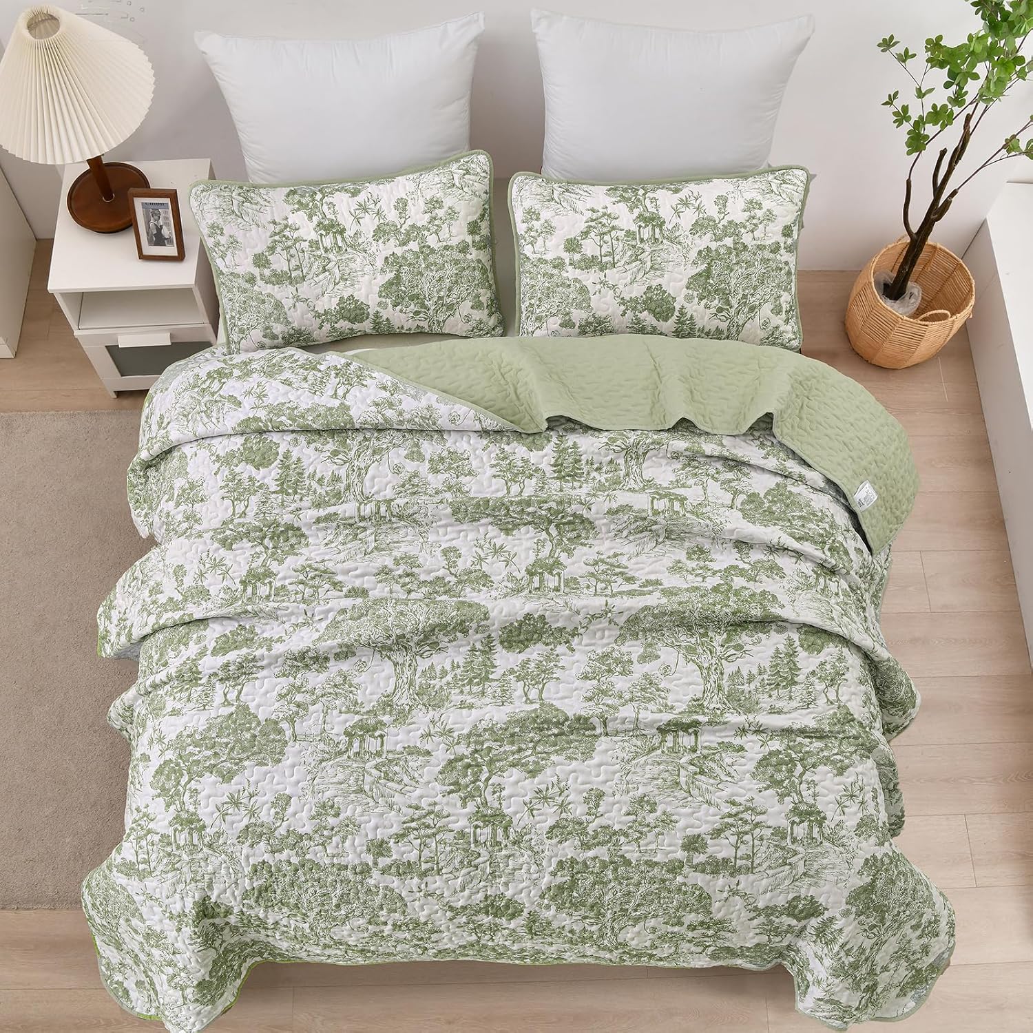 WONGS BEDDING Botanical Quilt Set California King