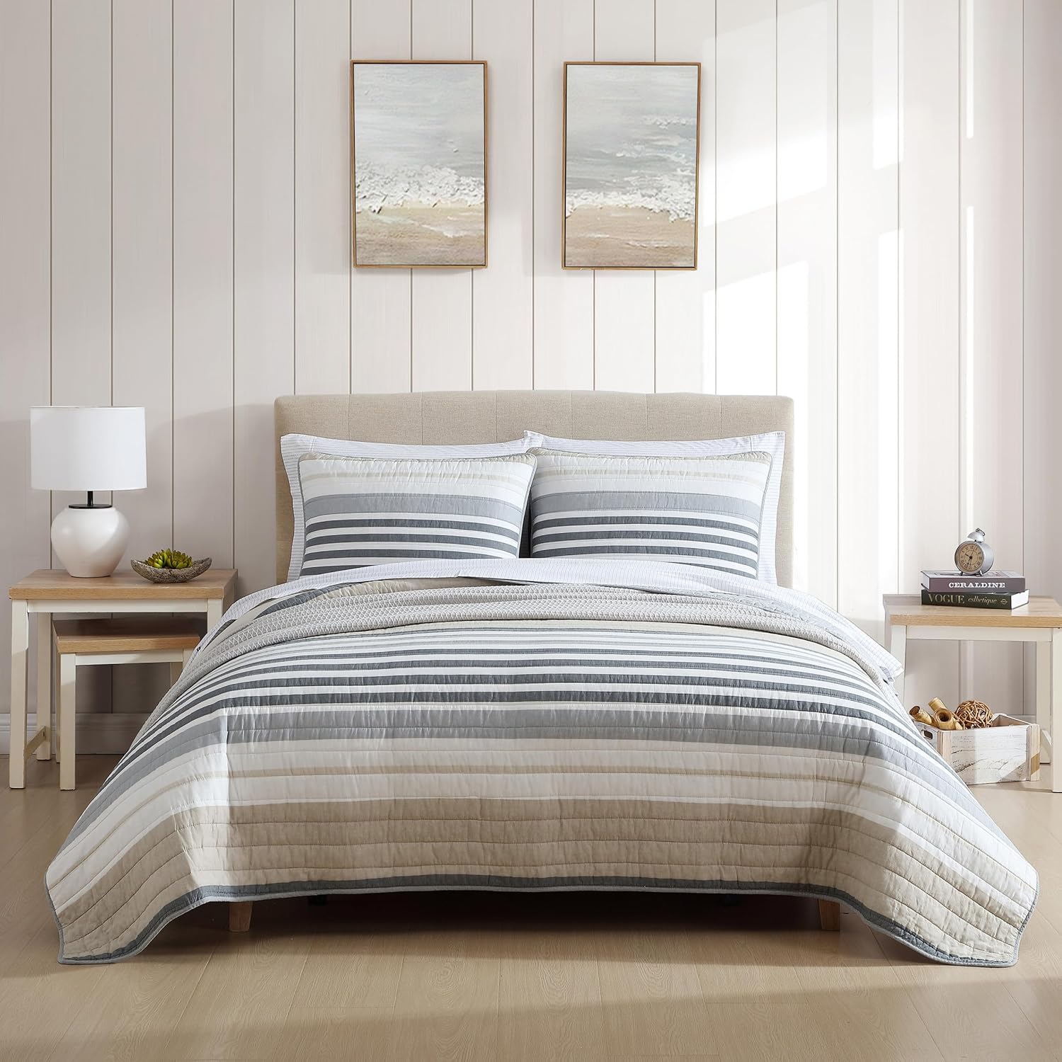 Nautica Queen Quilt Set in Dover Beige