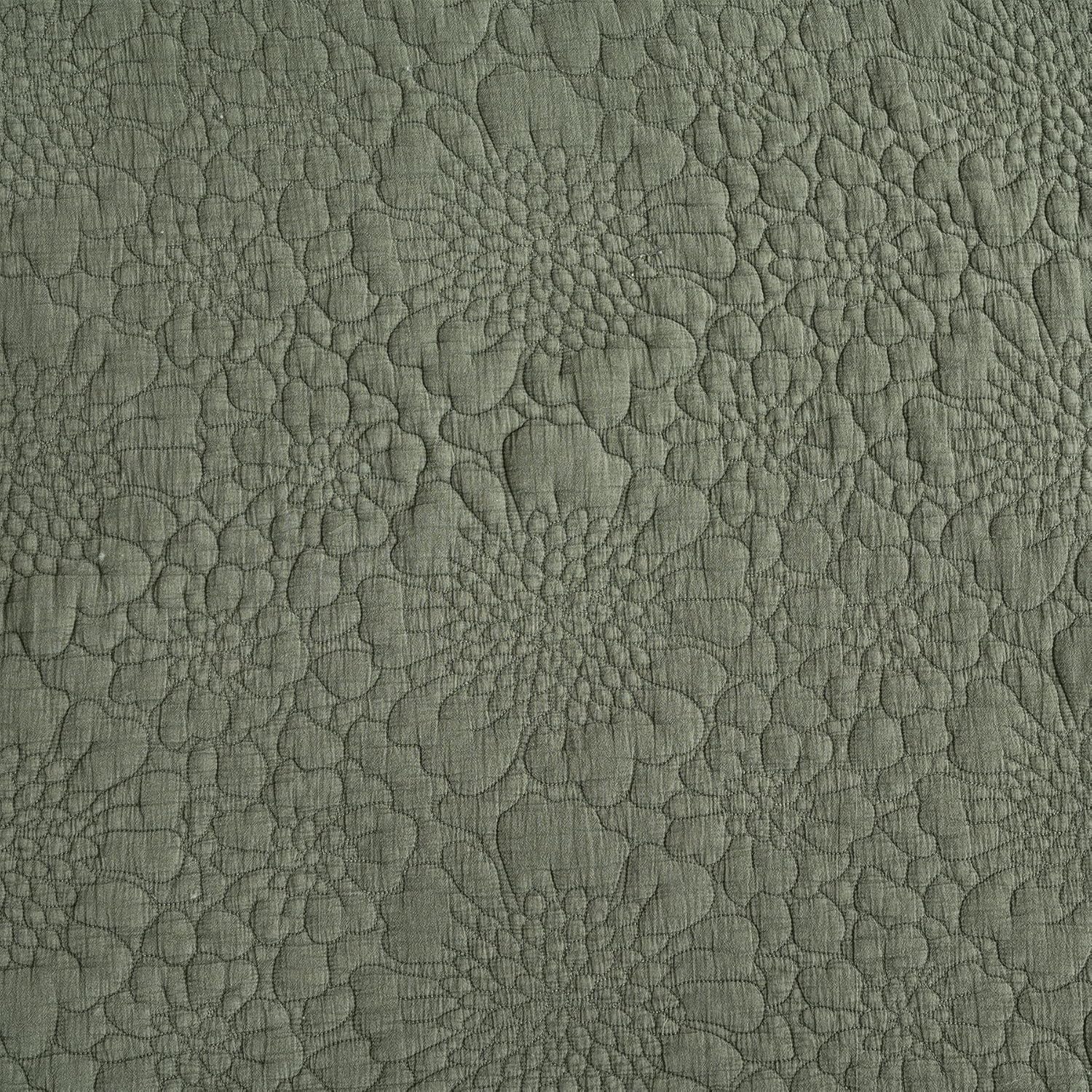 Texture Looms Cotton Quilt Set Queen Size Olive