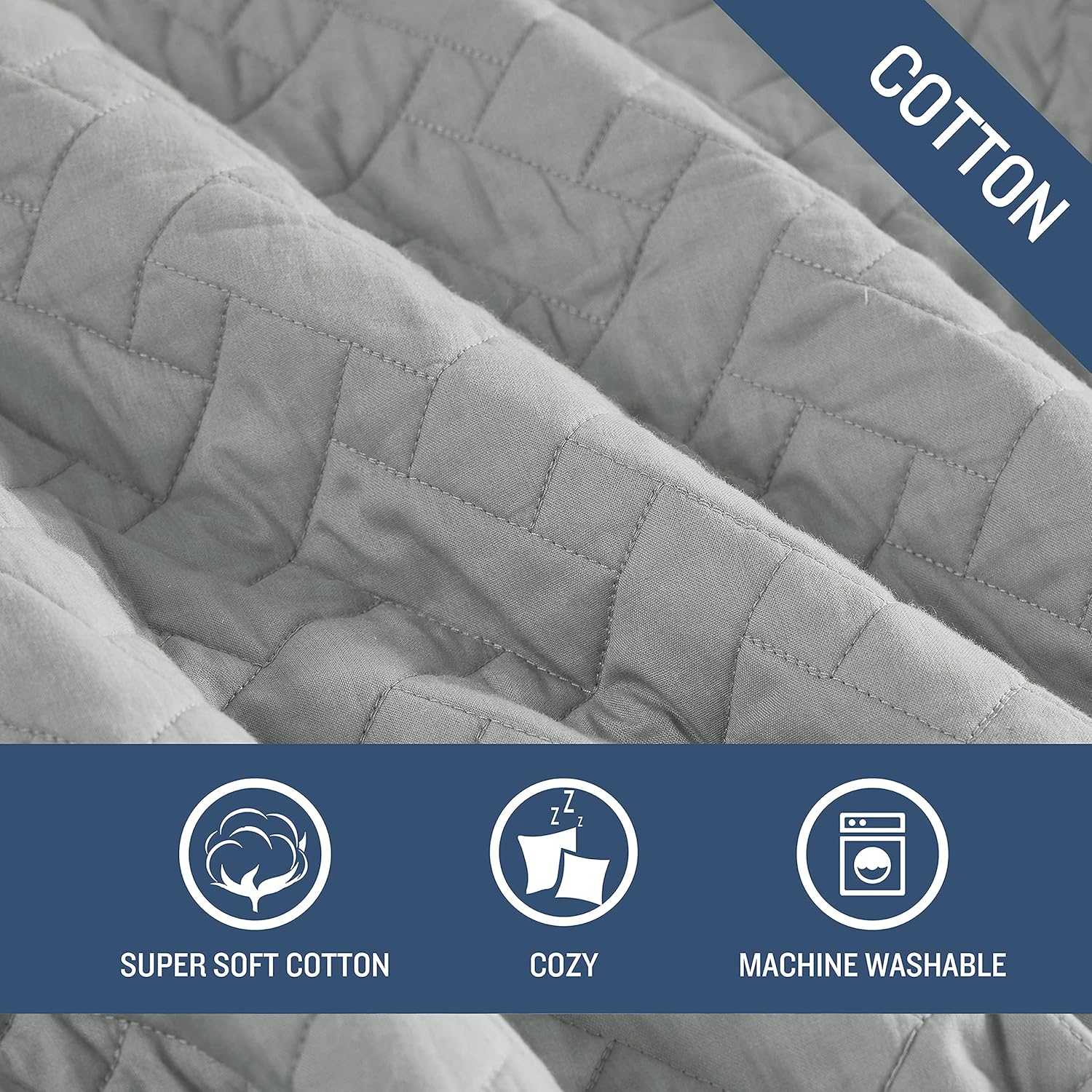 Tommy Bahama Chevron Quilt Set Twin Pelican Gray