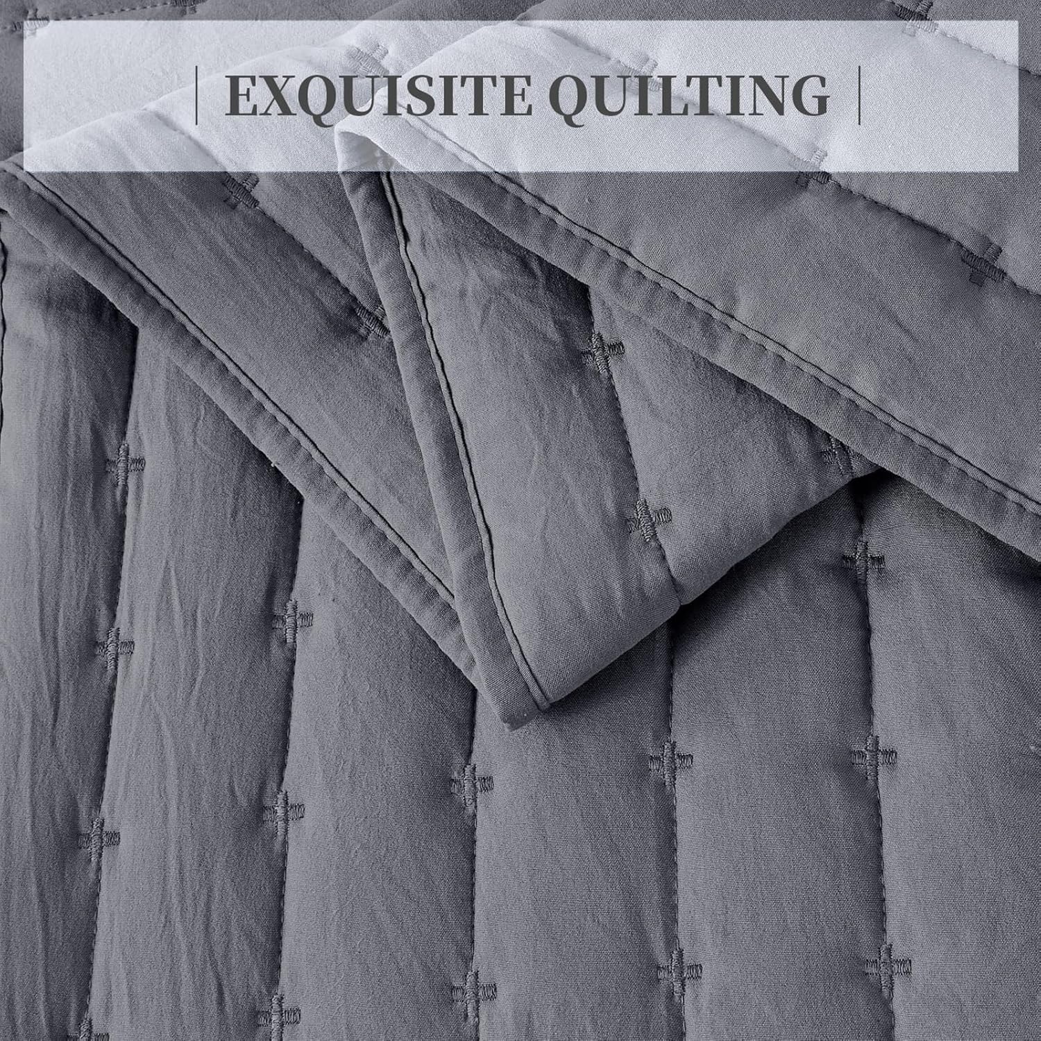 Suchbed Grey California King Quilt Set