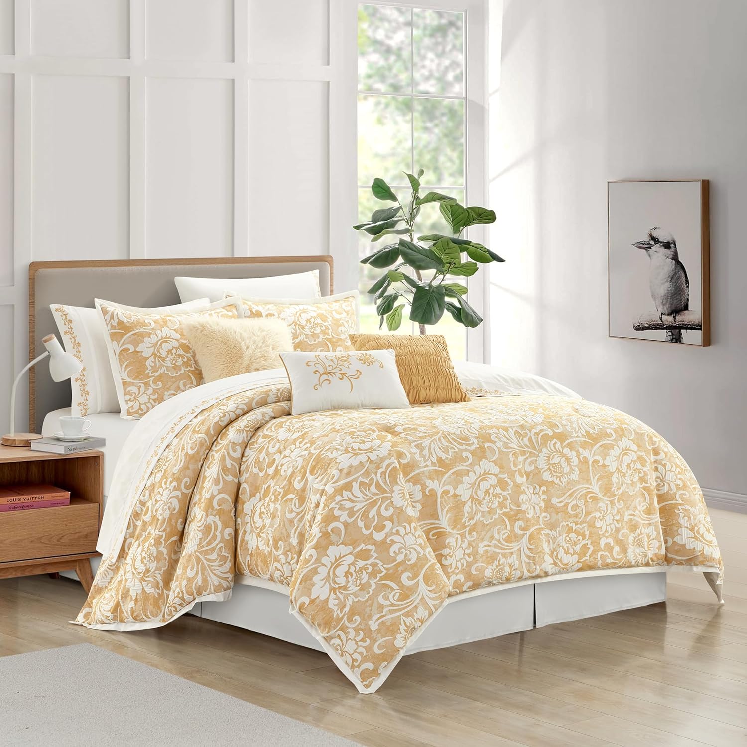 Stratford Park Yellow Floral Comforter Set California King