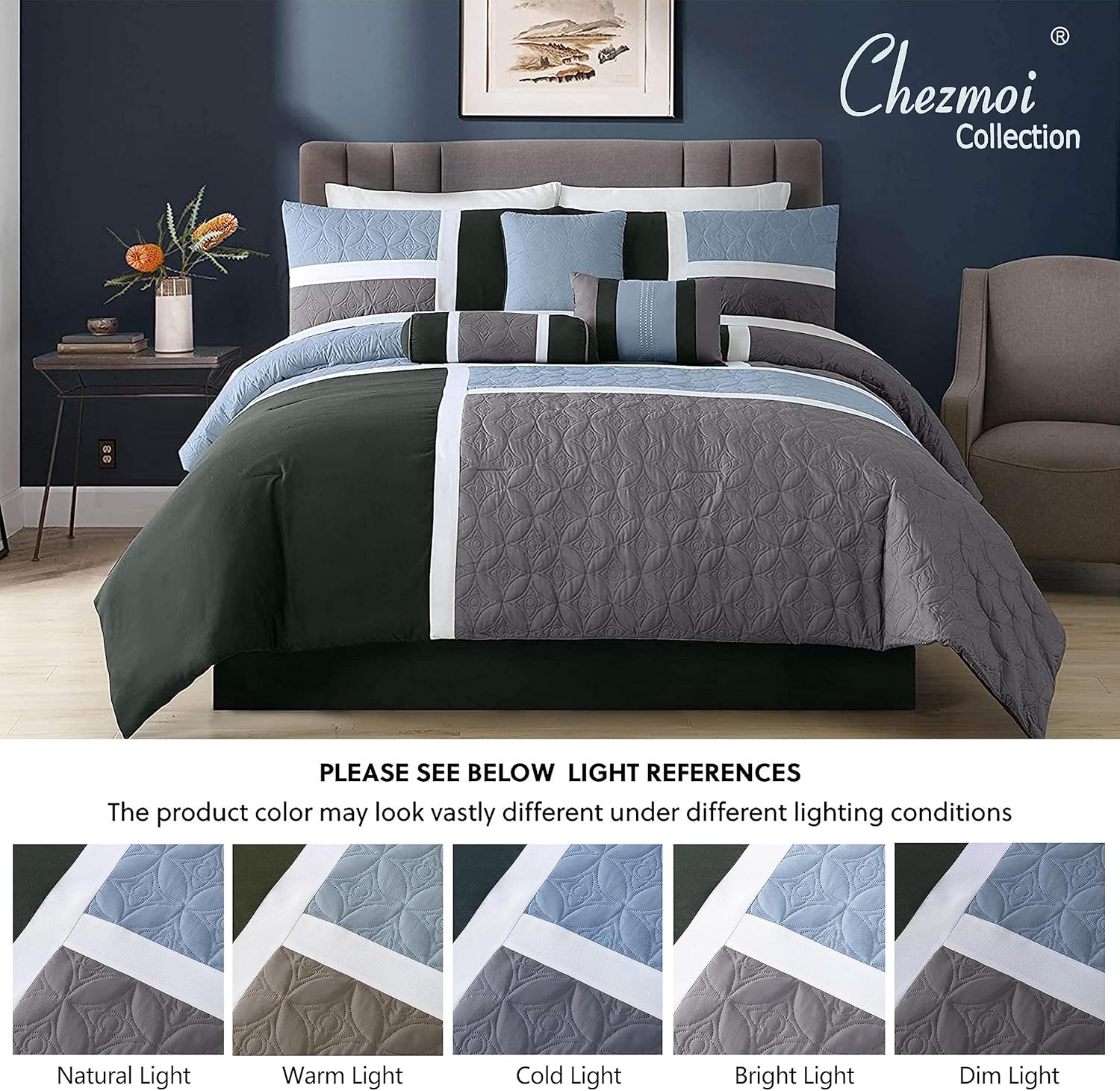 Chezmoi Upland 7-Piece Patchwork Comforter Set