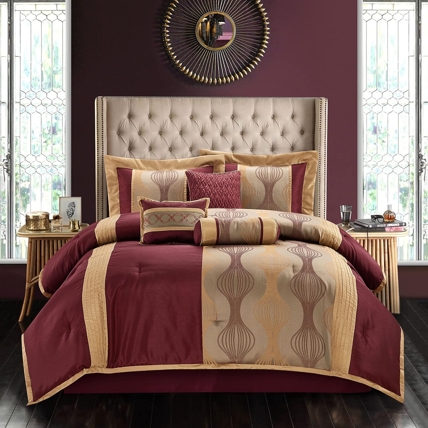 Stratford Park Gold 7-Piece Microfiber Comforter Set 1