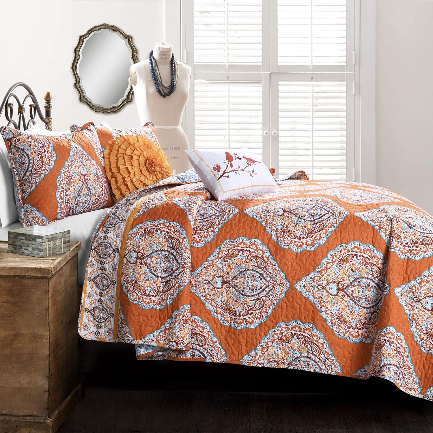 Lush Decor Harley Reversible Quilt Set 5 Piece King 1