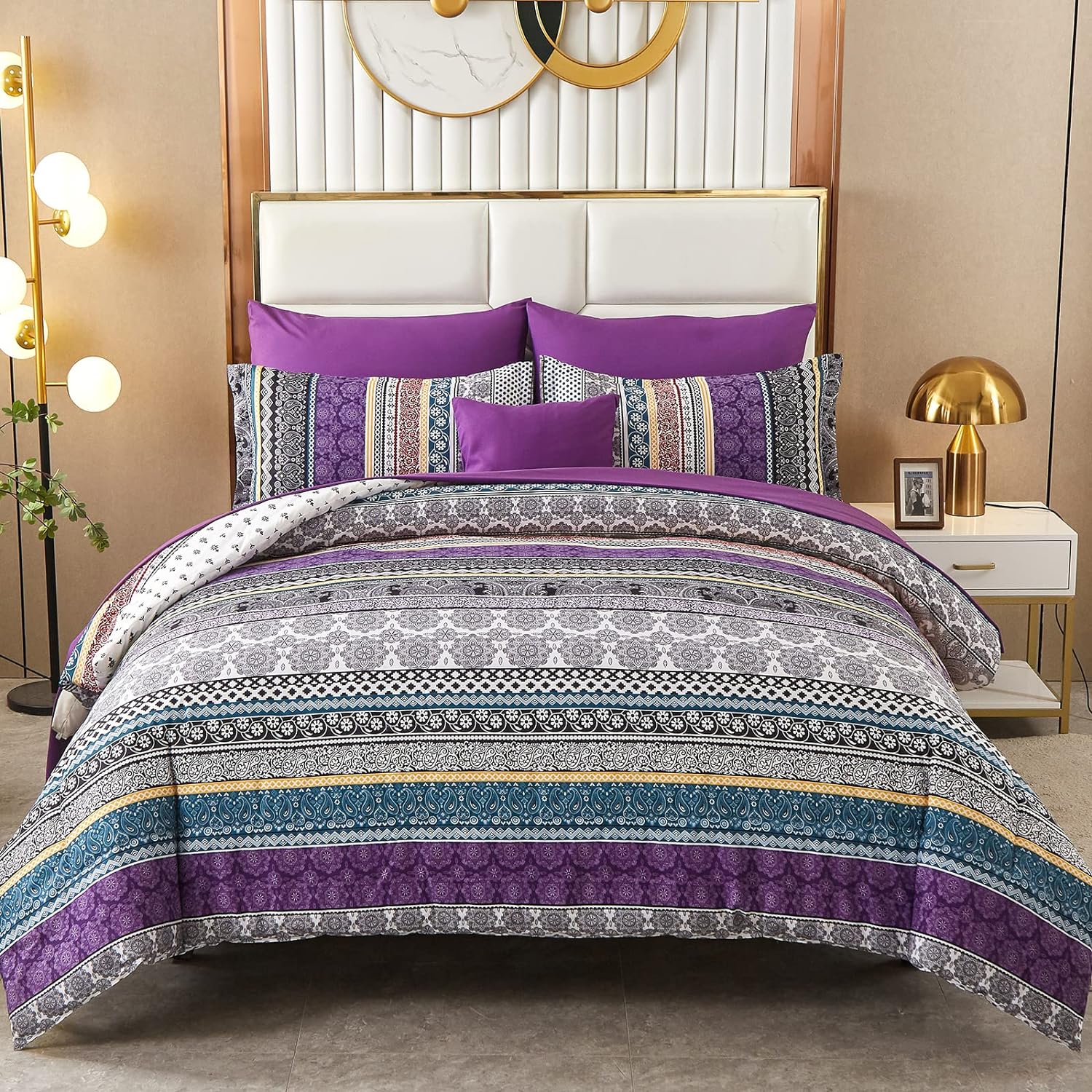 Cottolester Boho Comforter Set 8 Piece Bed in a Bag
