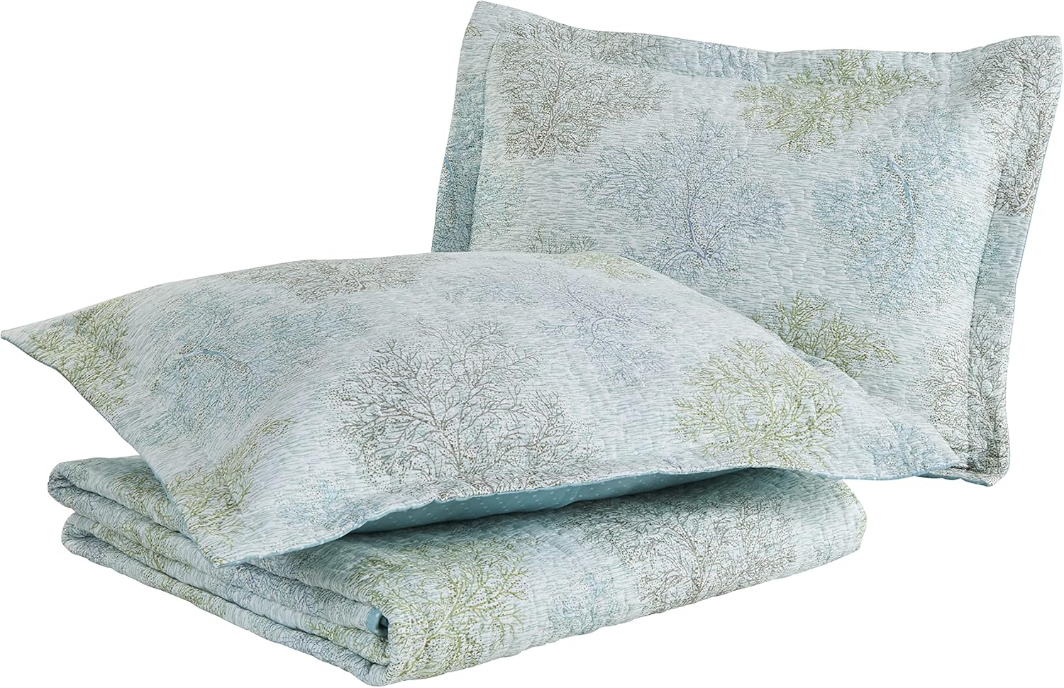 Laura Ashley King Quilt Set with Shams Saltwater Blue