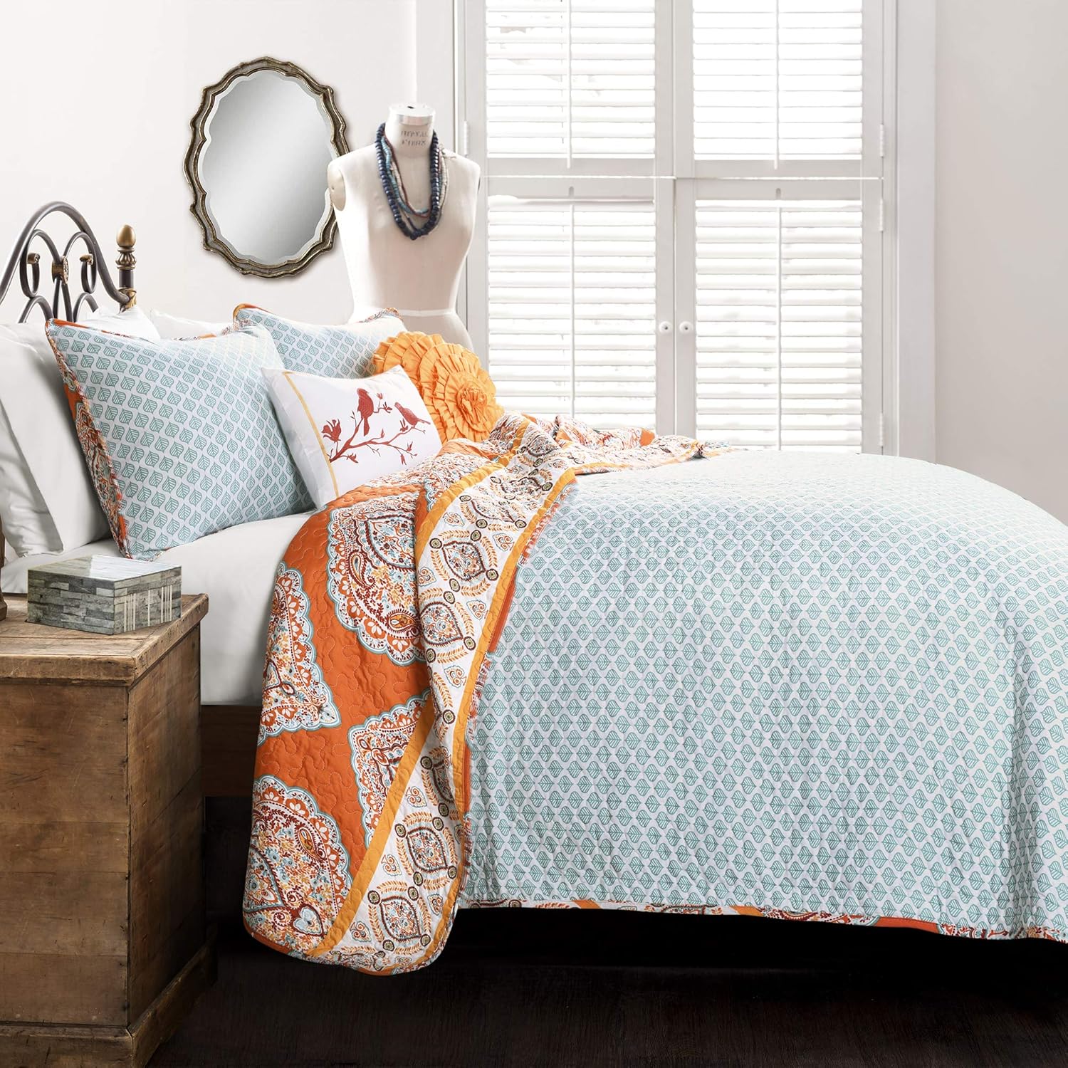 Lush Decor Harley Reversible Quilt Set 5 Piece King 1