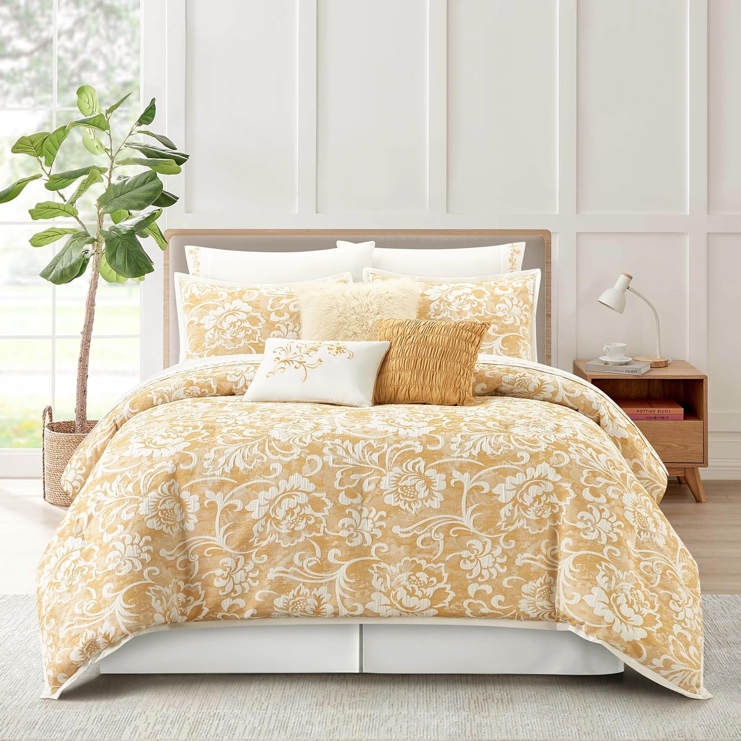 Stratford Park Yellow Floral Comforter Set California King