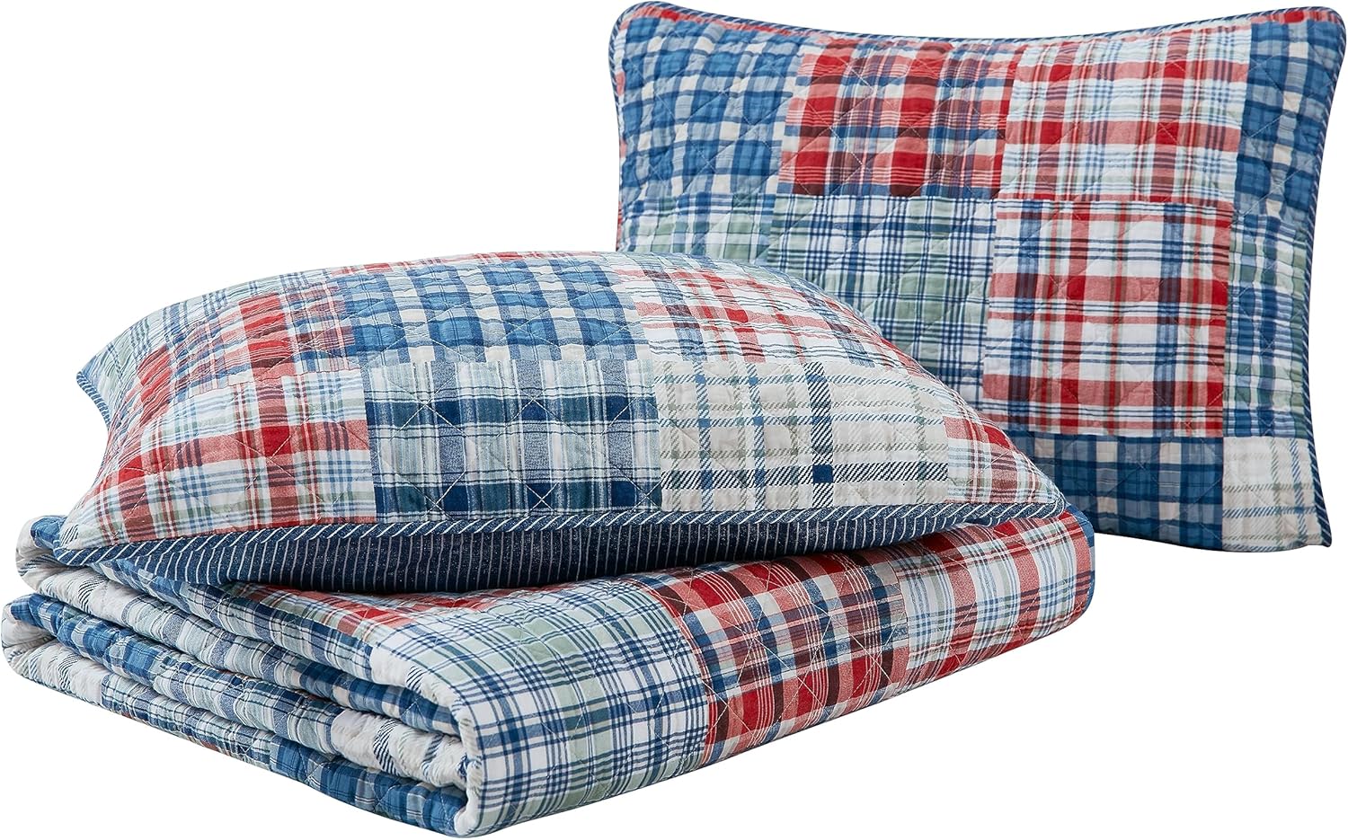 Nautica Queen Quilt Set with Reversible Design