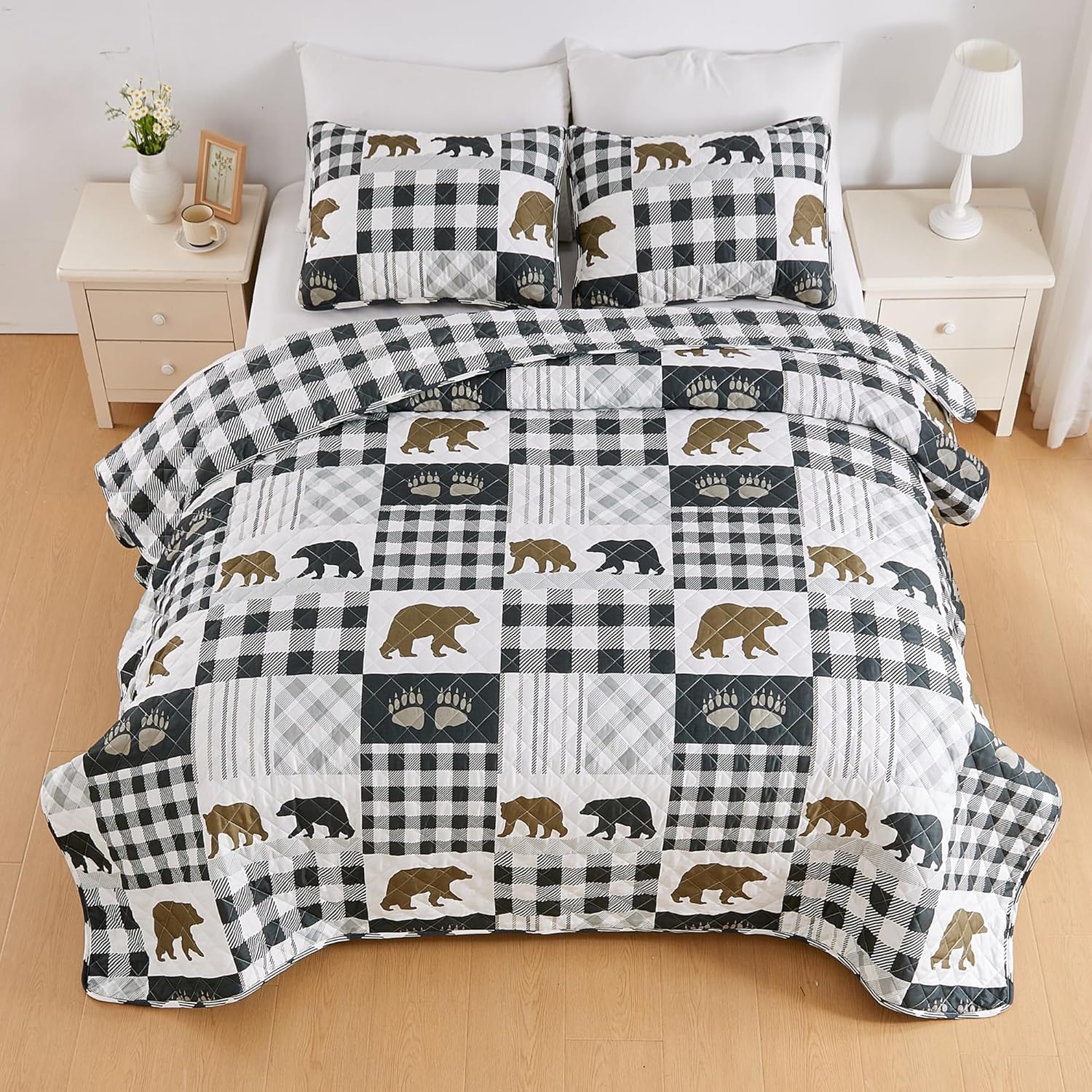 Rustic Quilt Set King Size with Shams