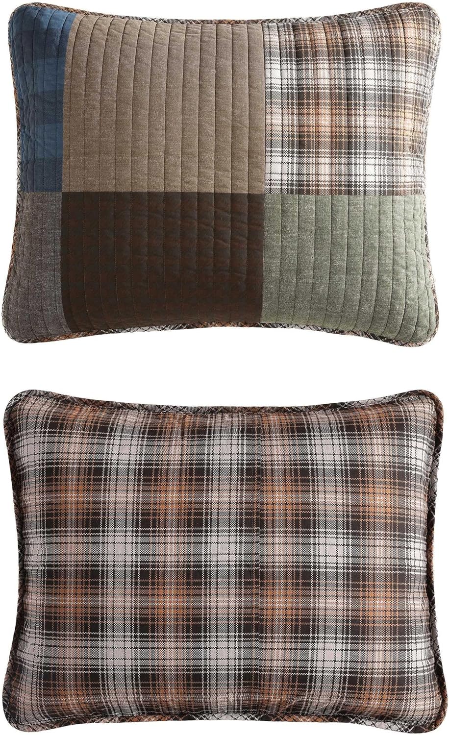Eddie Bauer King Quilt Set - Classic Patchwork Green