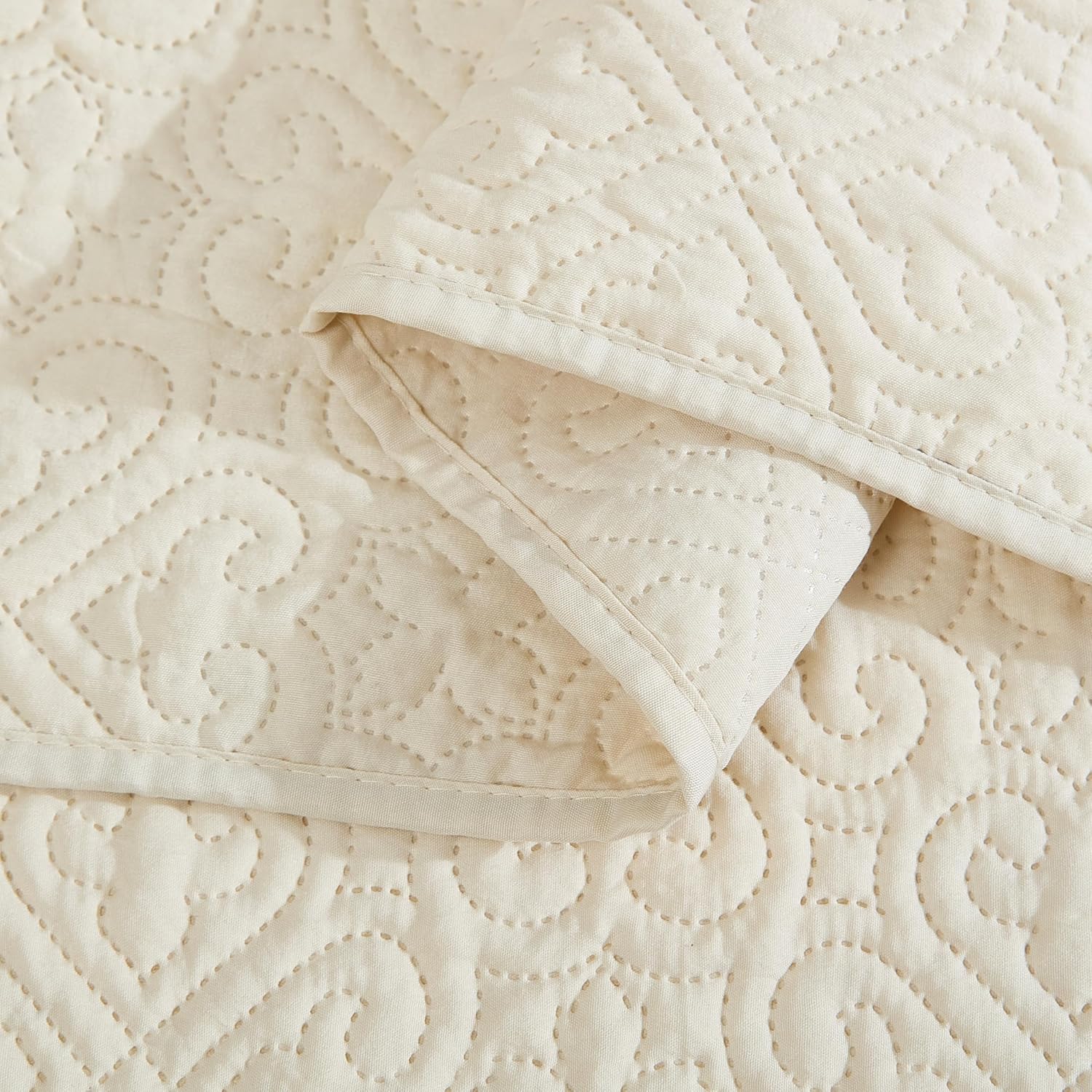 HLCME Lorenzo 3-Piece King Quilt Set Beige