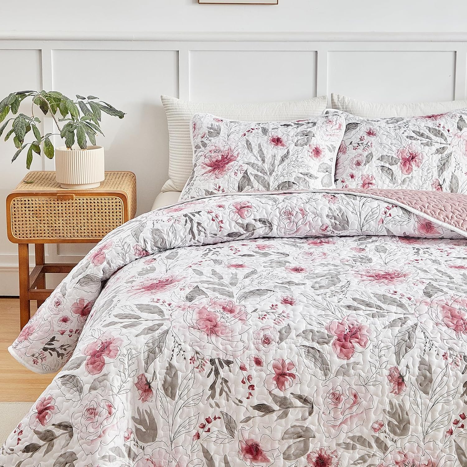 Flysheep Botanical Quilt Set Twin Size 2 Pieces
