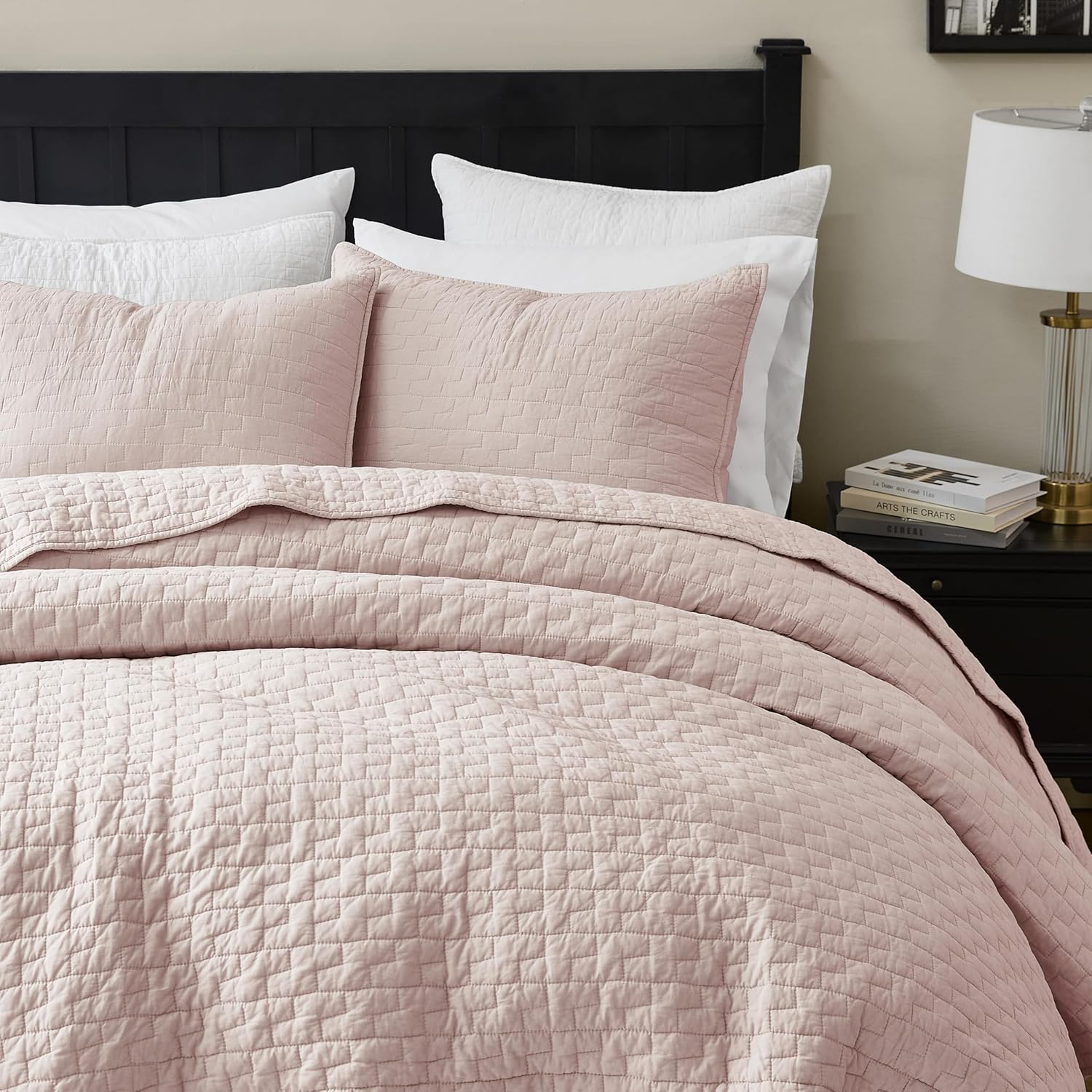 Palassio Pink Cotton Quilt Set Queen Size 3 Piece