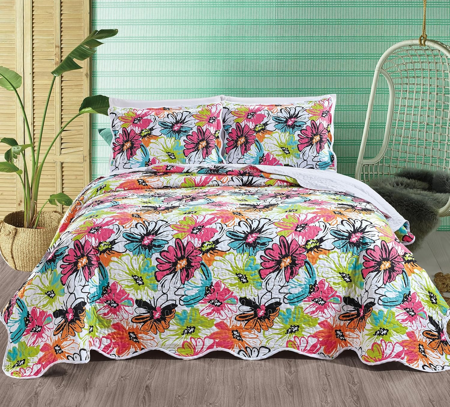 Grand Linen 3-Piece Cal King Quilt Set with Shams 1