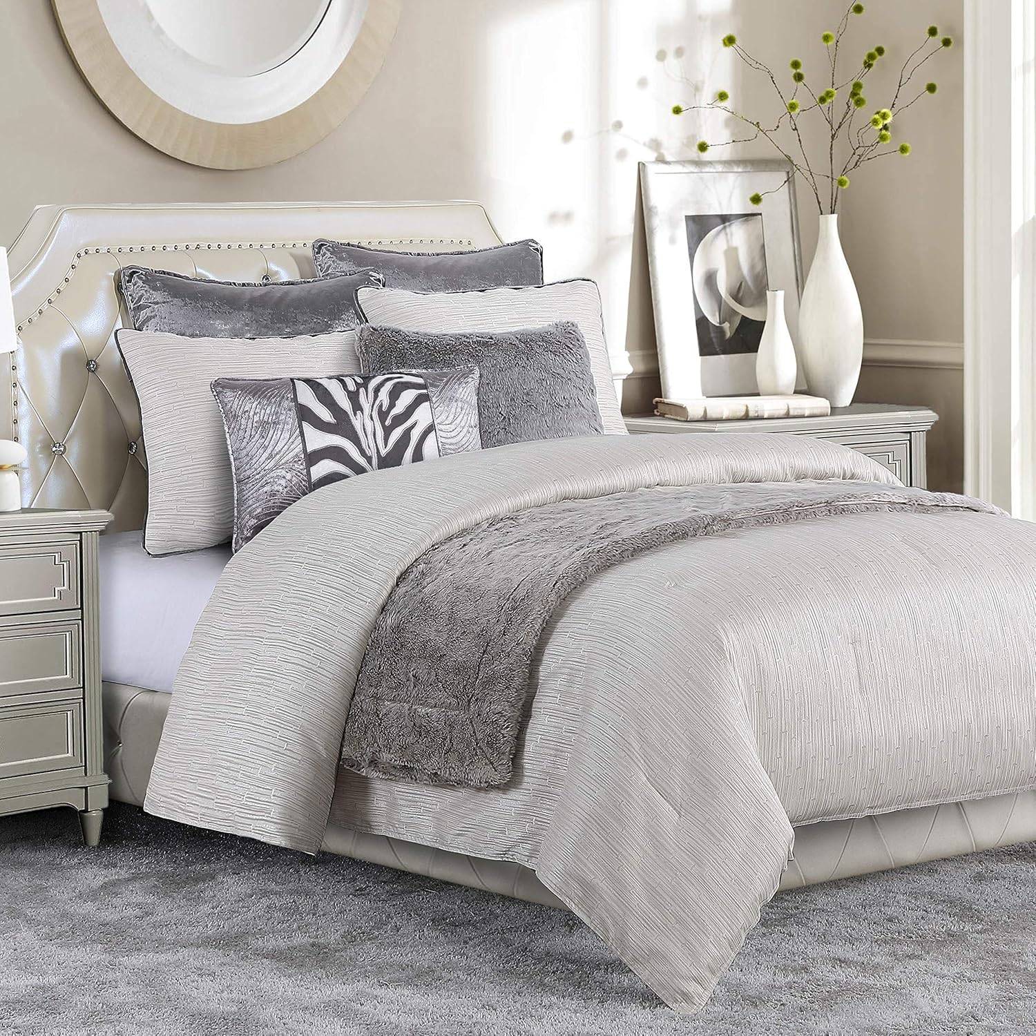 HiEnd Accents Celeste 4 Piece Super King Comforter Set 1