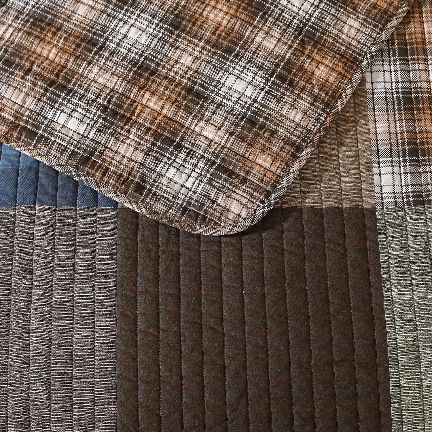Eddie Bauer King Quilt Set - Classic Patchwork Green
