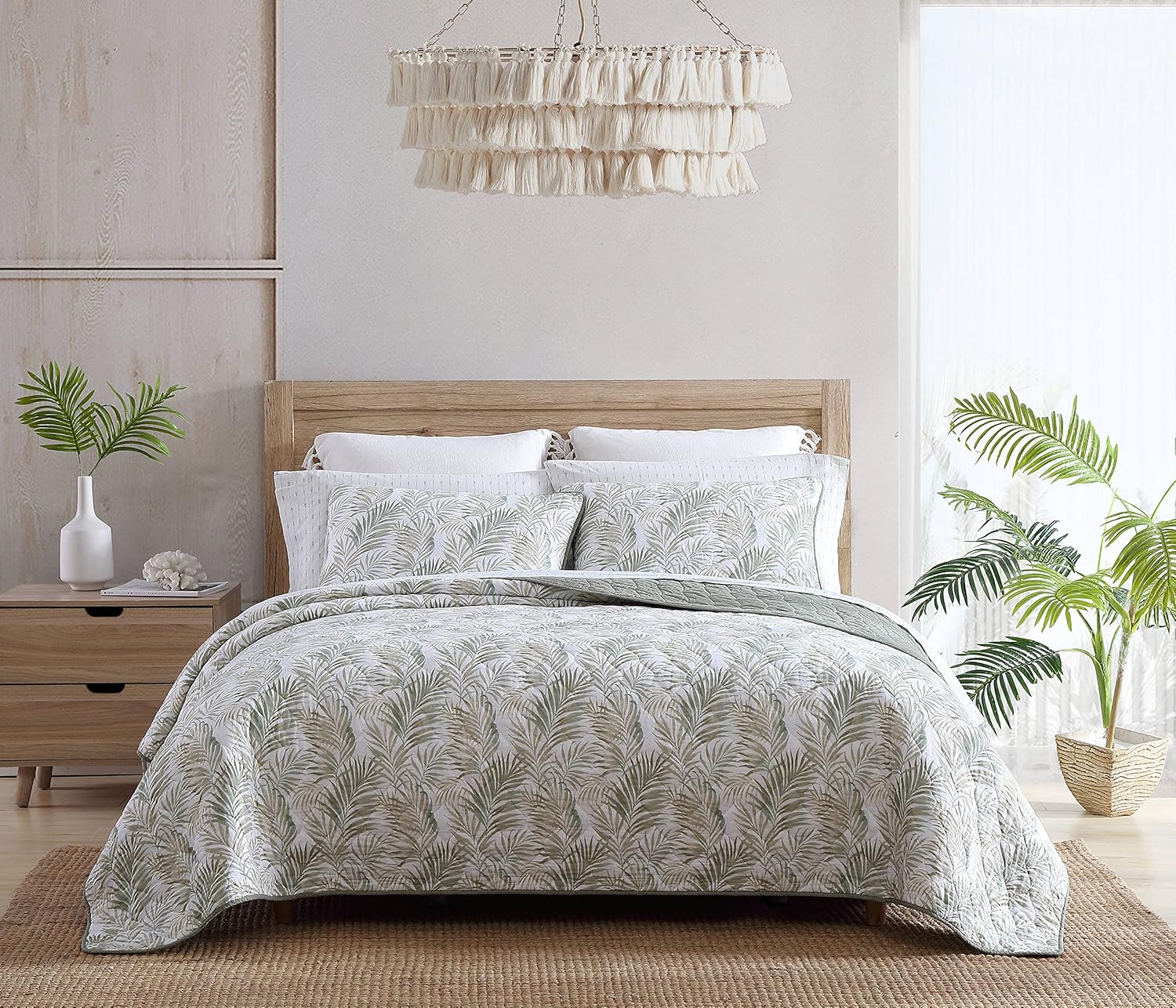 Tommy Bahama Queen Quilt Set - Maui Palm Green