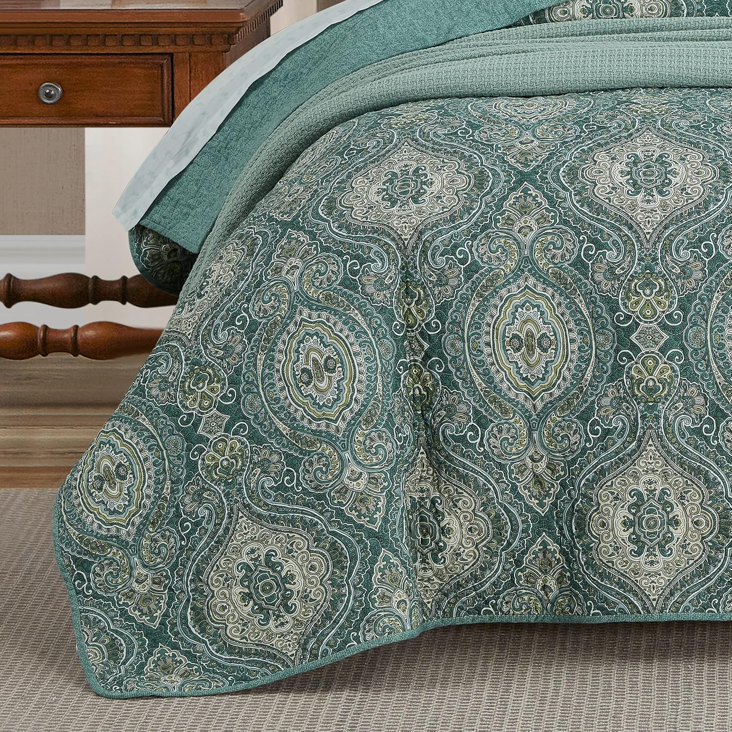 Tommy Bahama King Quilt Set in Turtle Cove Green