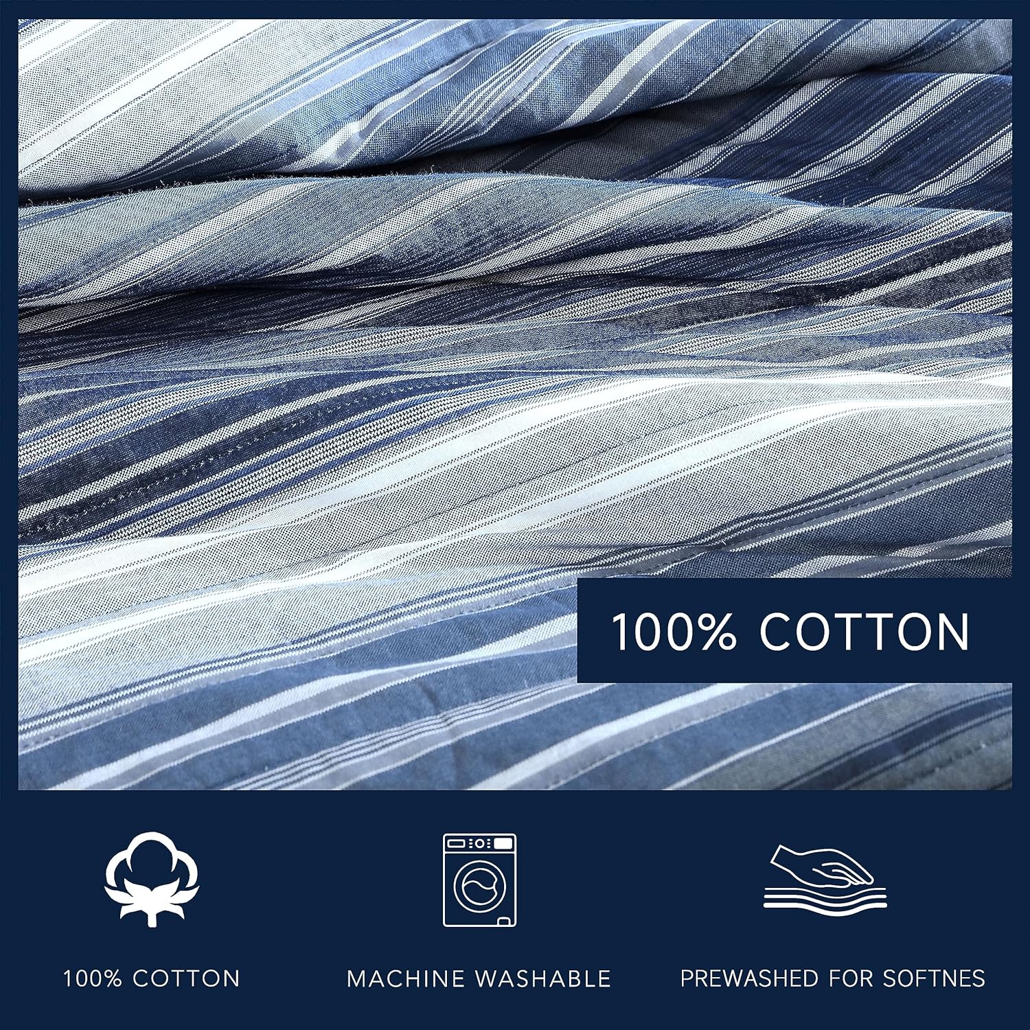 Nautica King Quilt Set - 100 Cotton Reversible Bedding 1