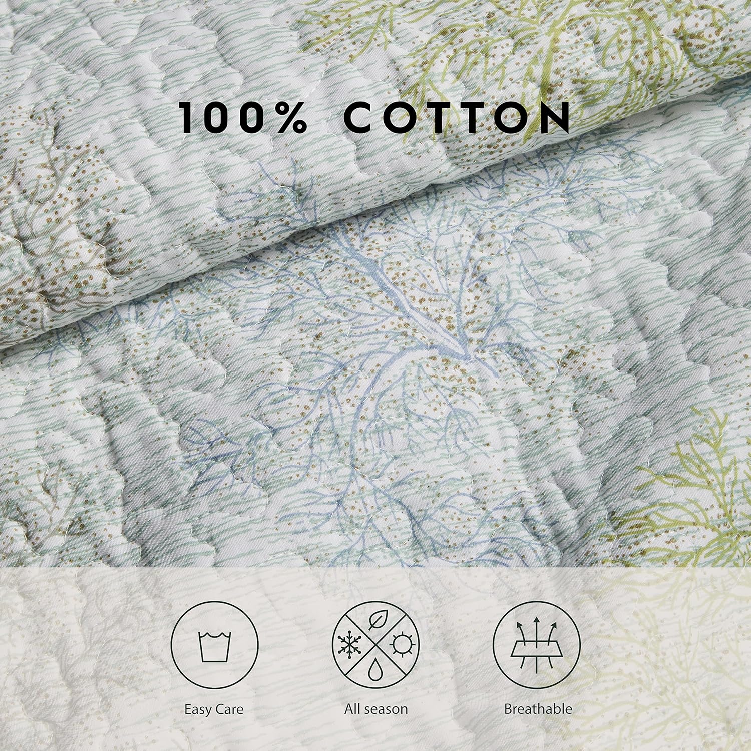 Laura Ashley King Quilt Set with Shams Saltwater Blue