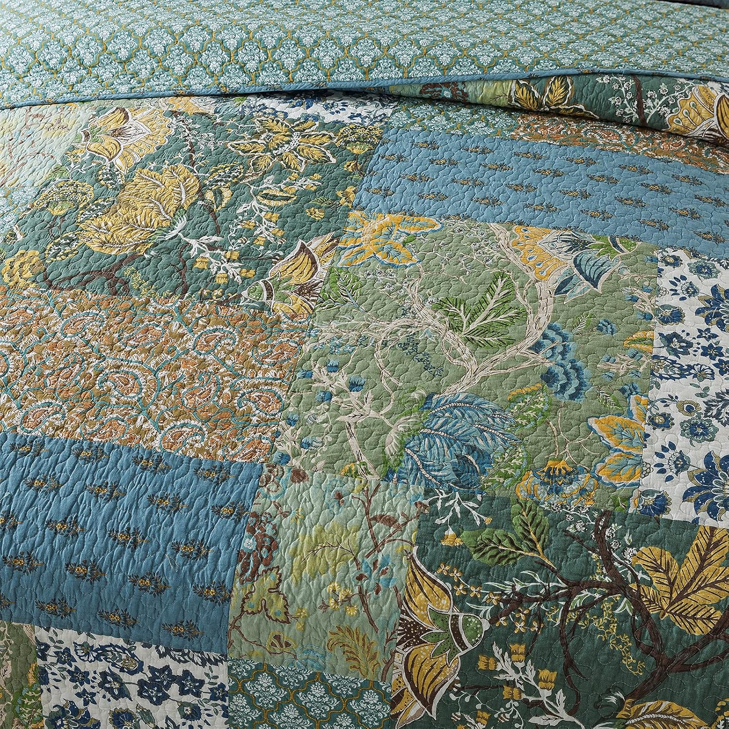 NEWLAKE Cotton Patchwork Bedspread 3-Piece Set