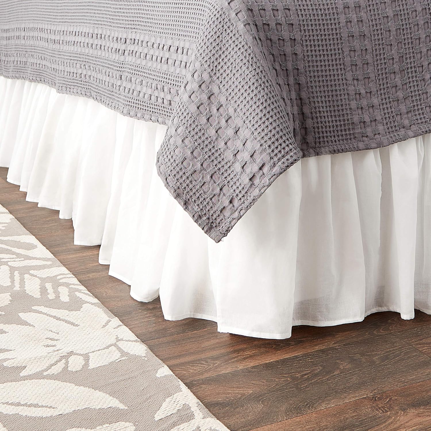 Greenland Home - GL-1107FBSF Cotton Voile Dust Ruffle 15-inch L White