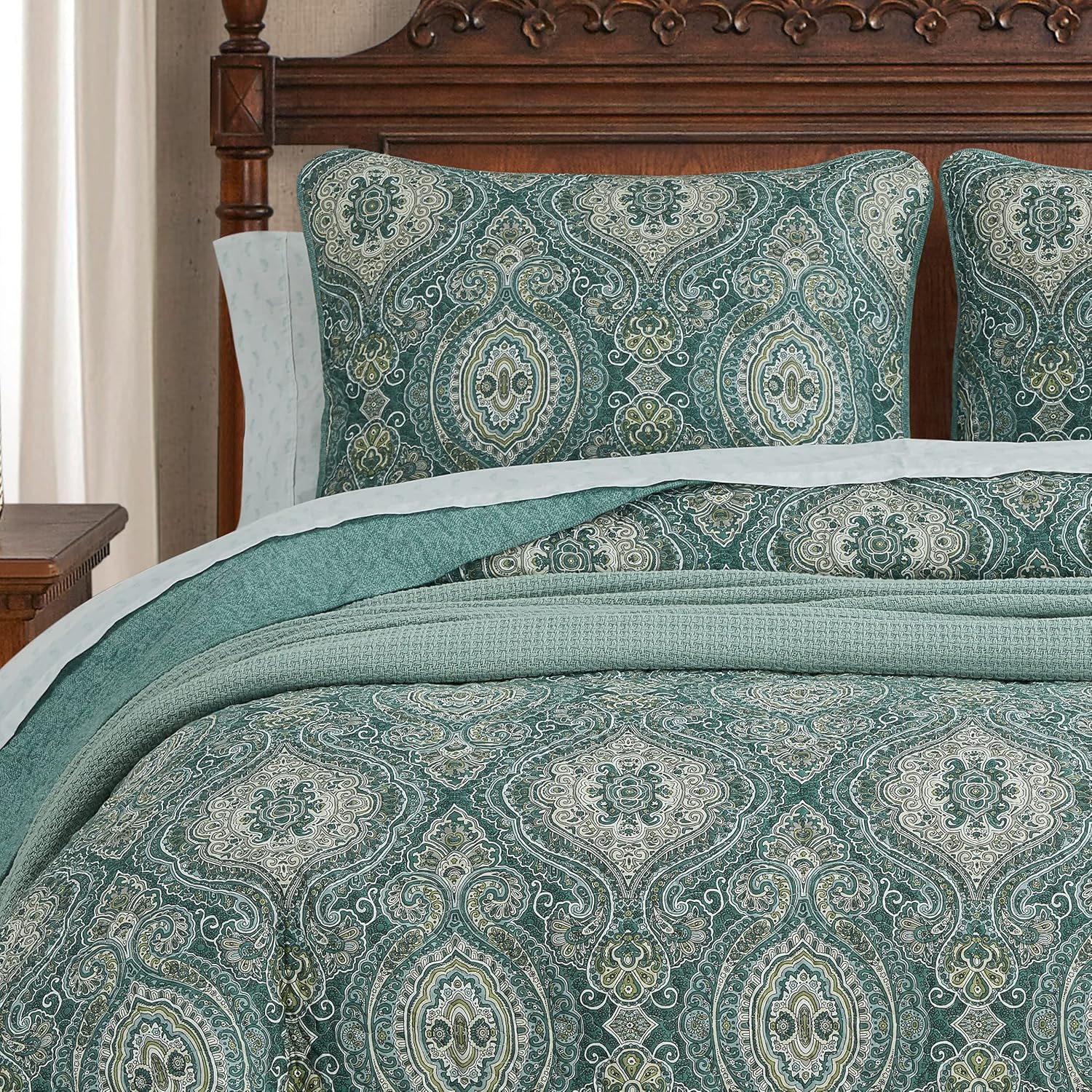 Tommy Bahama King Quilt Set in Turtle Cove Green