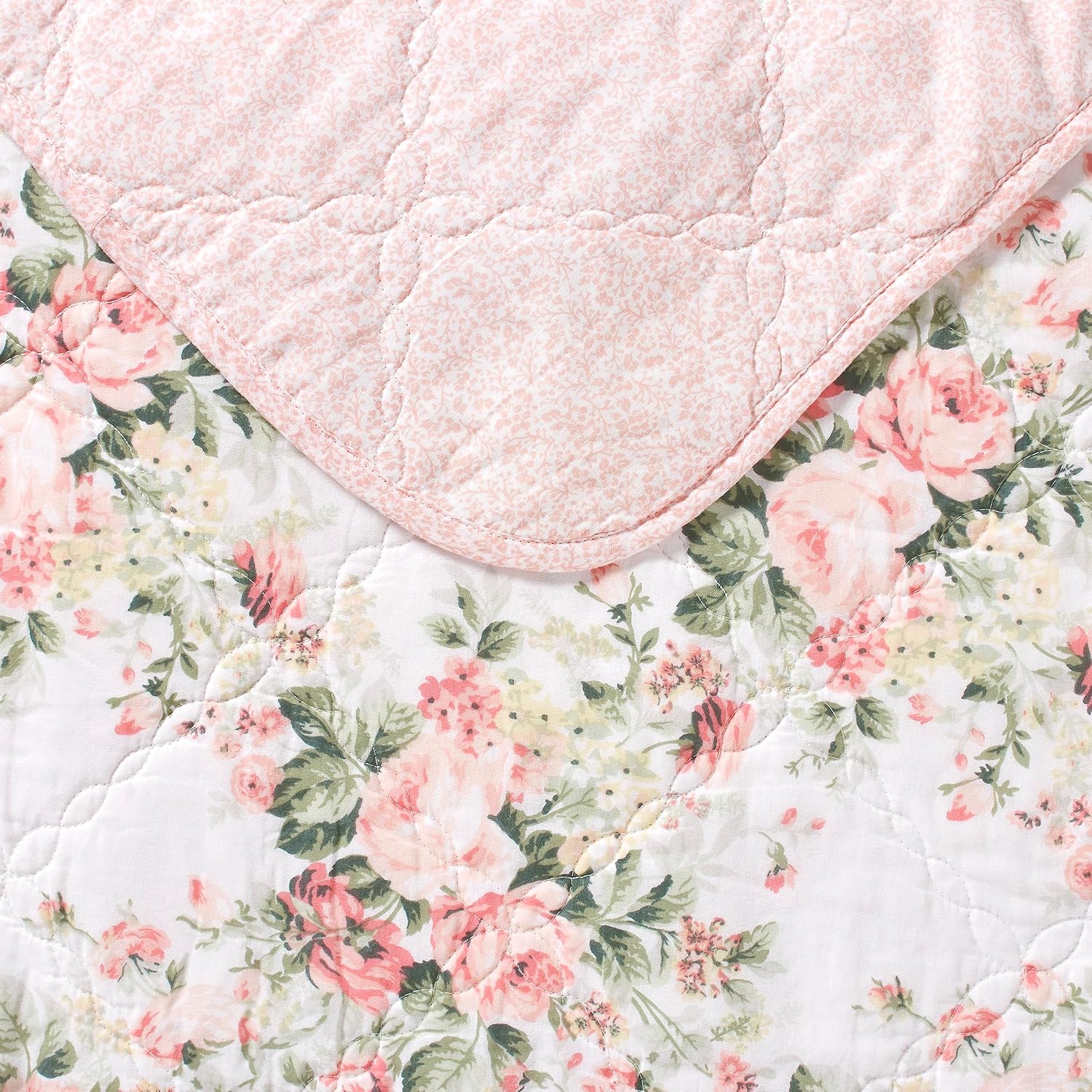 Laura Ashley Queen Quilt Set in Joyce Pink 1