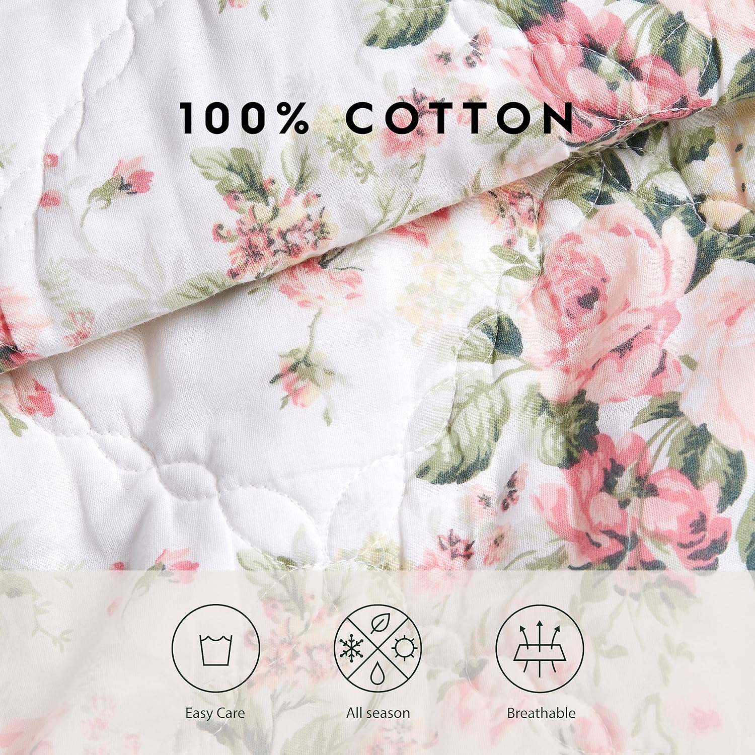 Laura Ashley Queen Quilt Set in Joyce Pink 1