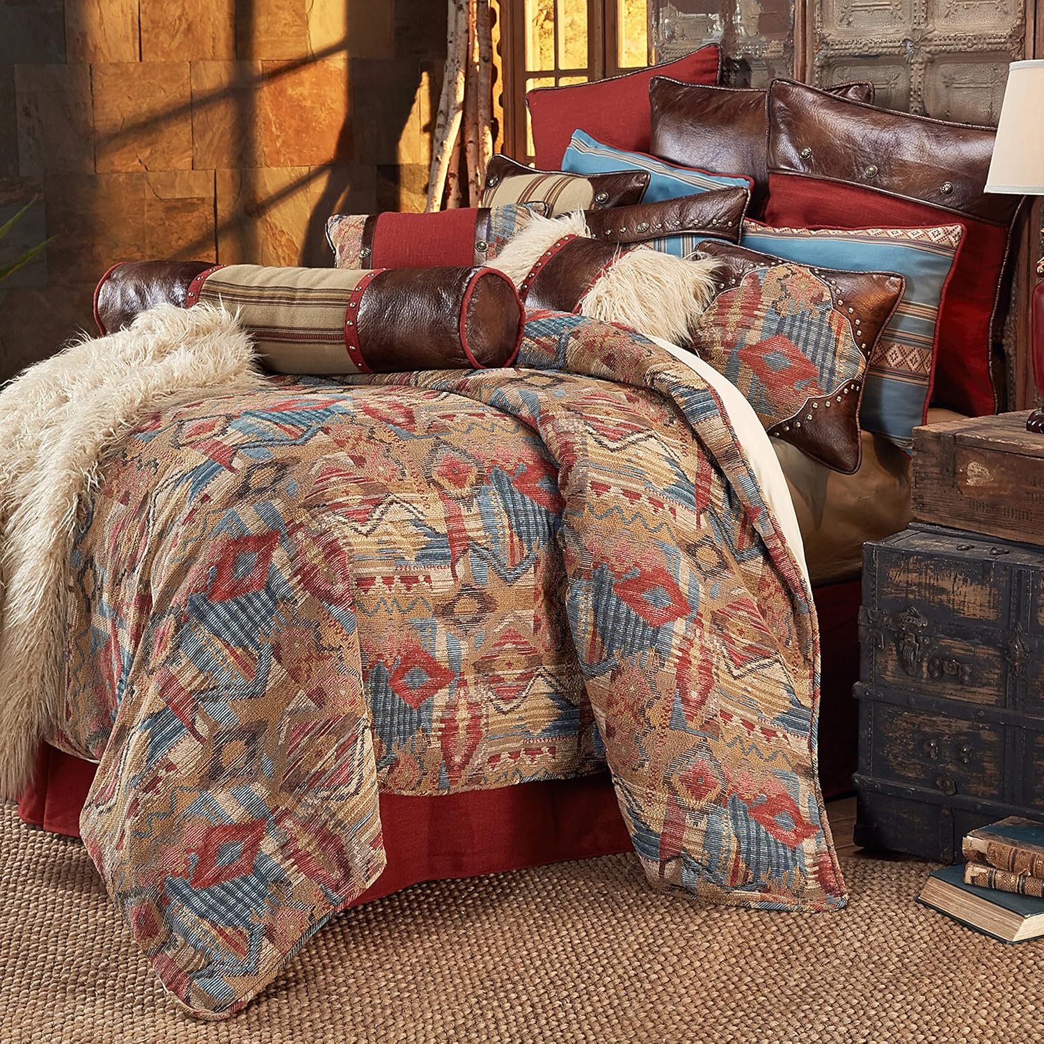 Paseo Road Ruidoso Western 4 Piece Super King Comforter Set