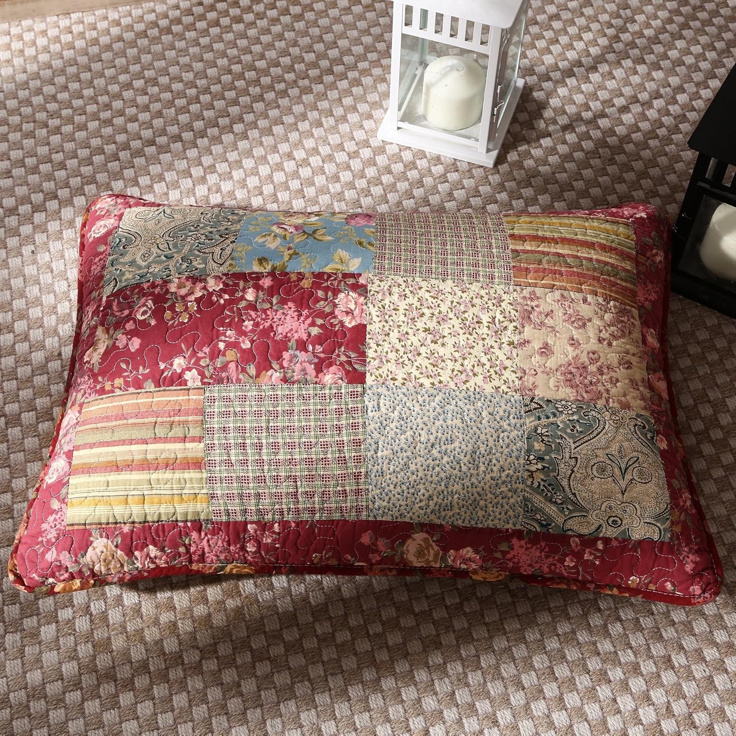 Tache Cotton Patchwork Country Farm Quilt Set Queen