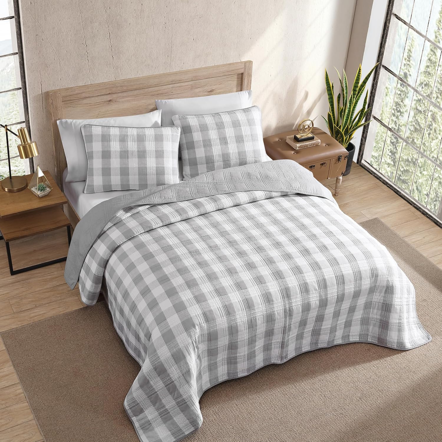 Eddie Bauer Queen Quilt Set - Cotton Reversible with Matching Shams
