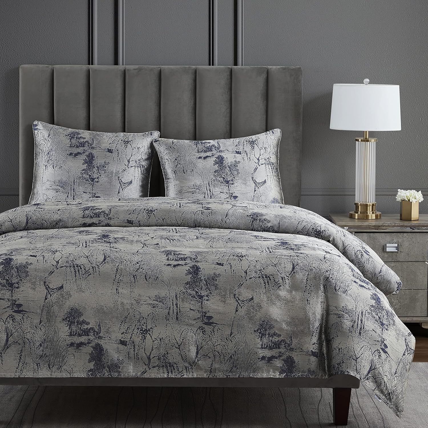 HiEnd Accents Pastoral Jacquard 3 Piece Comforter Set