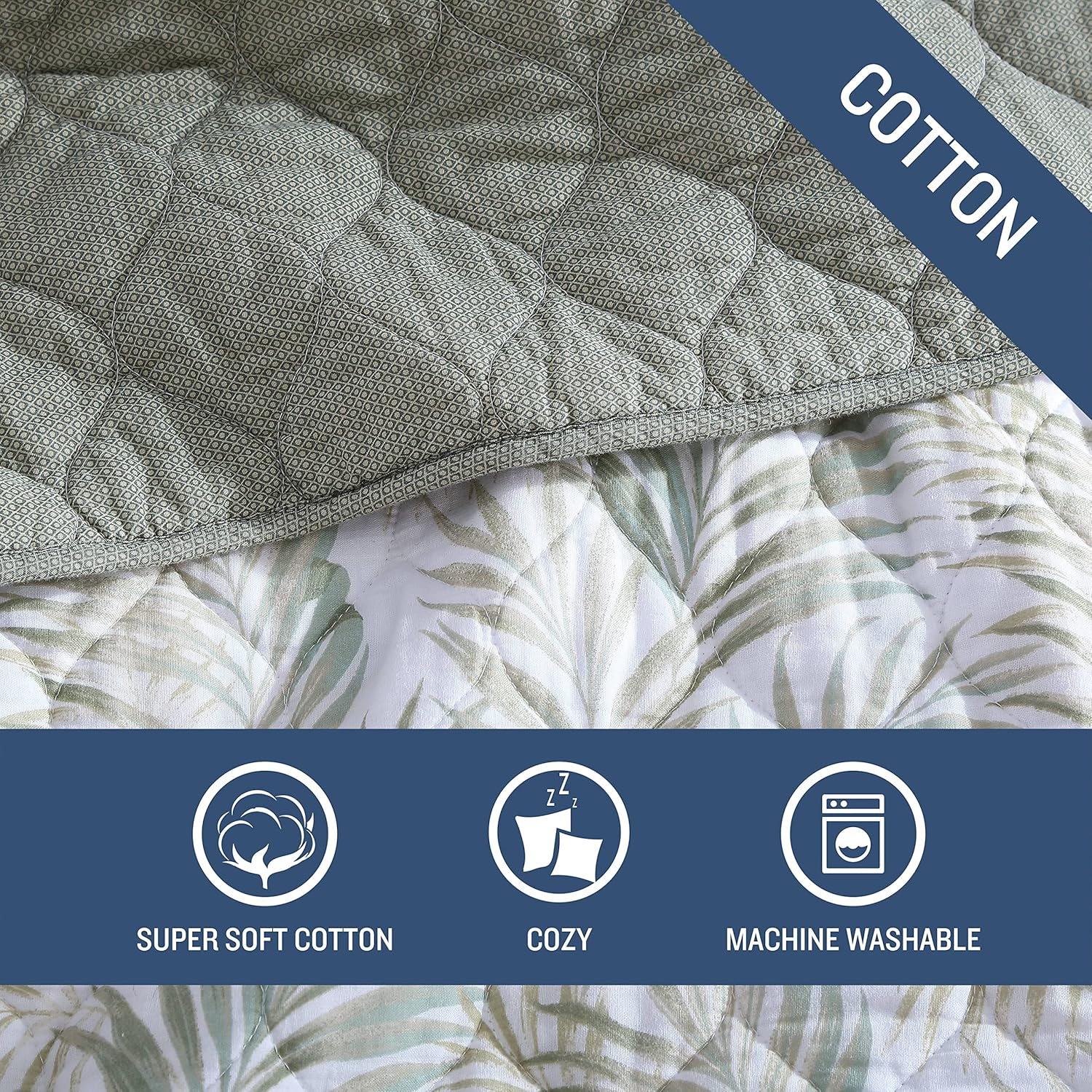 Tommy Bahama Queen Quilt Set - Maui Palm Green
